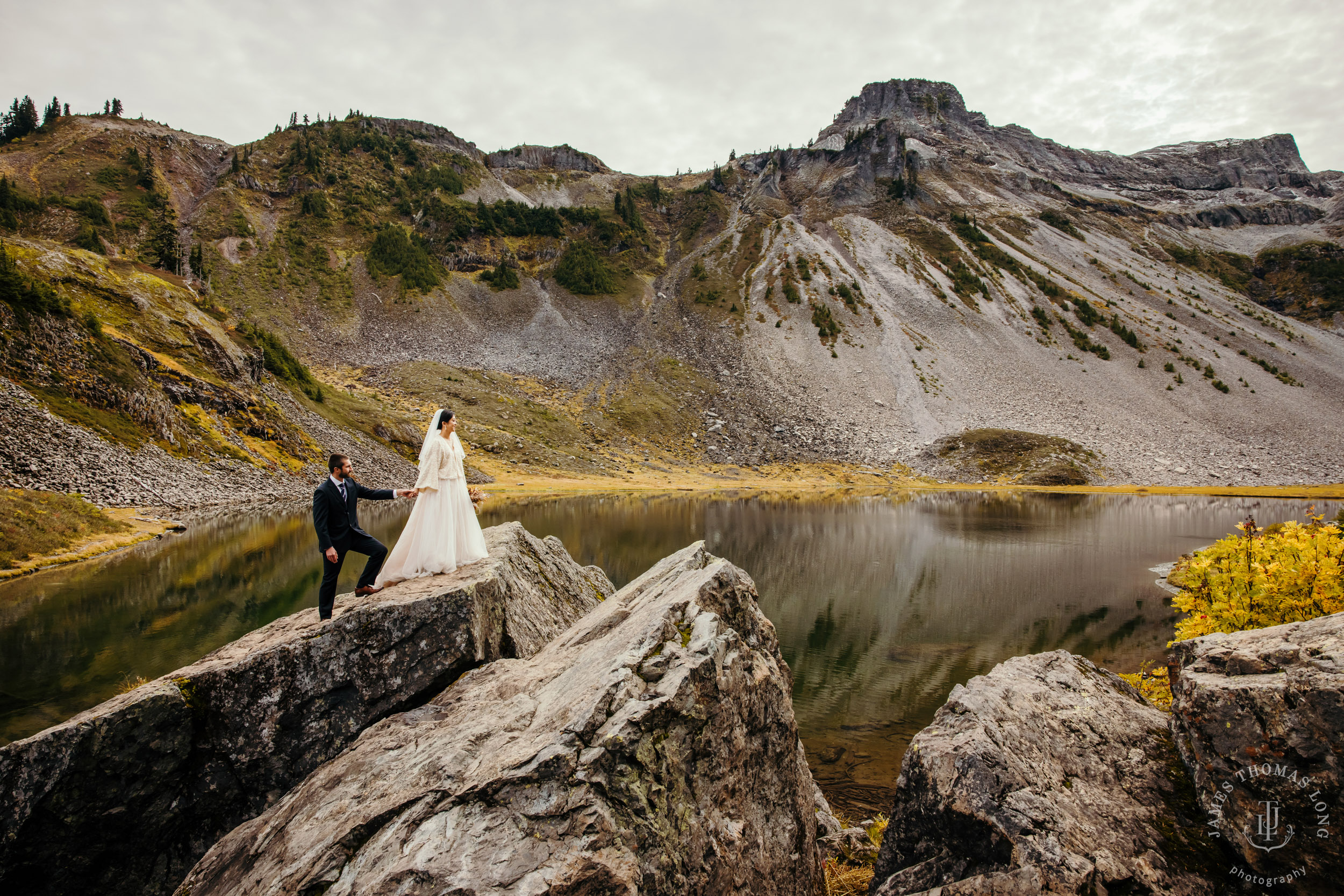 Mount Baker Cascade Mountain adventure elopement by Seattle adventure elopement photographer James Thomas Long Photography