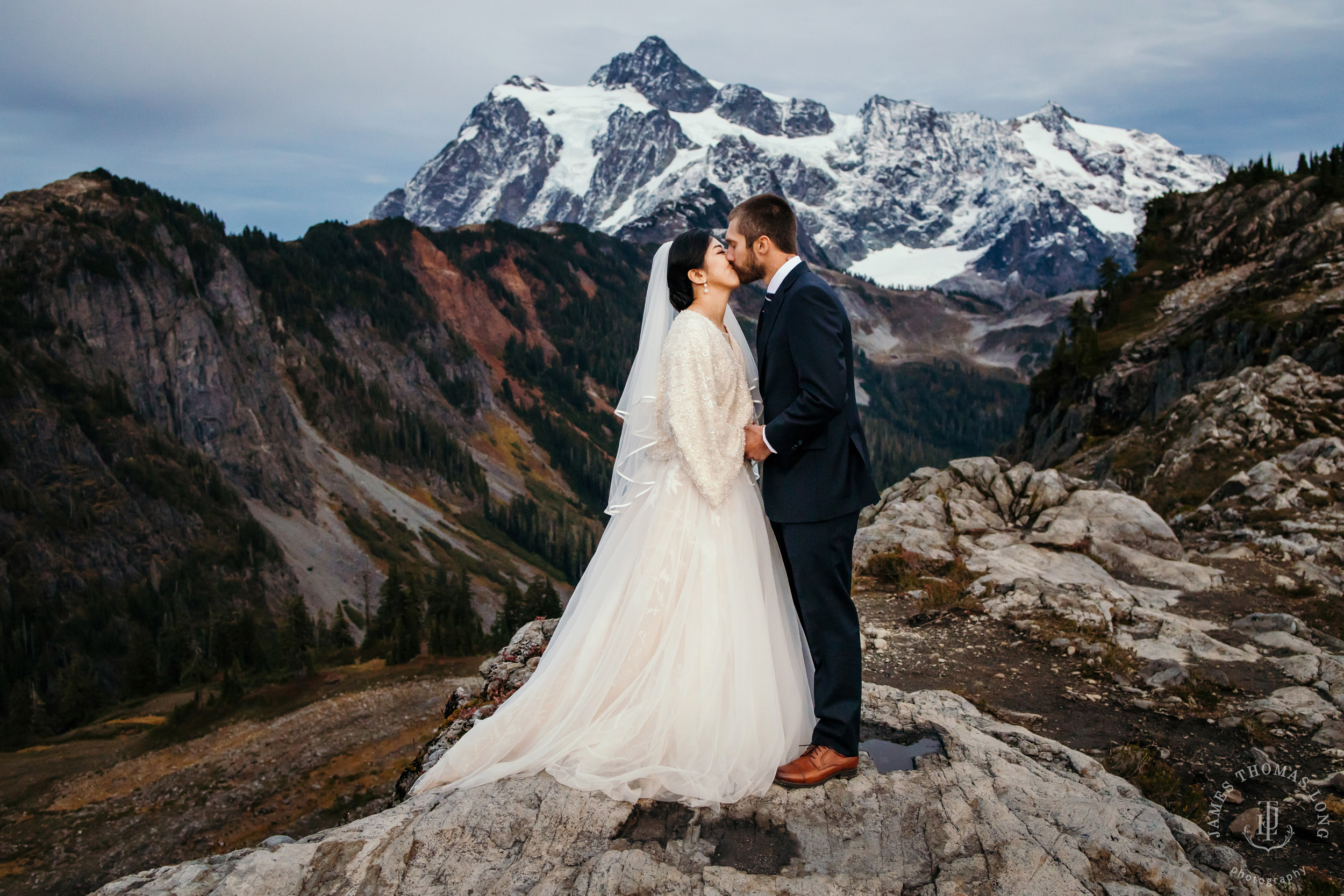 Mount Baker Cascade Mountain adventure elopement by Seattle adventure elopement photographer James Thomas Long Photography