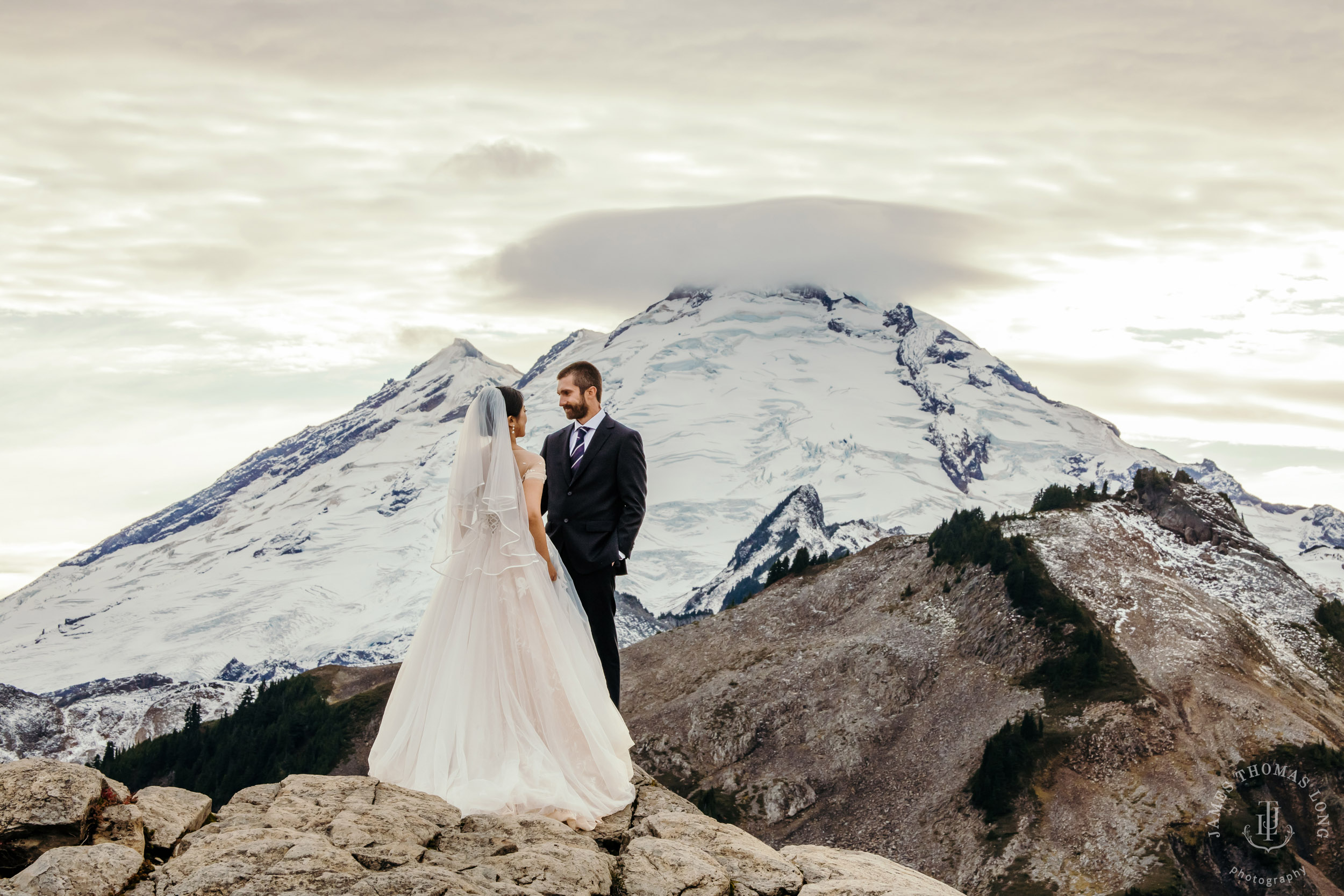 Mount Baker Cascade Mountain adventure elopement by Seattle adventure elopement photographer James Thomas Long Photography