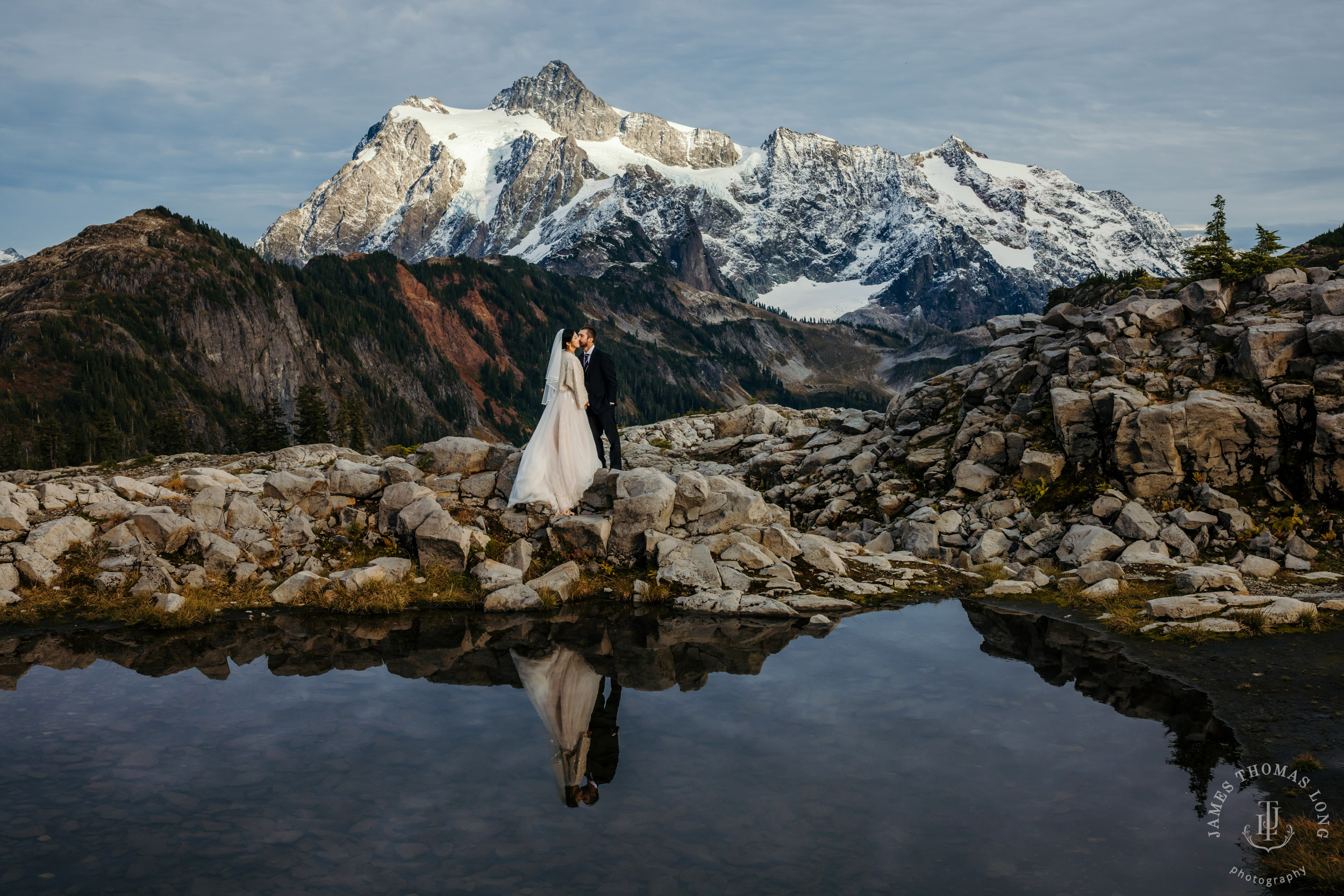 Mount Baker Cascade Mountain adventure elopement by Seattle adventure elopement photographer James Thomas Long Photography