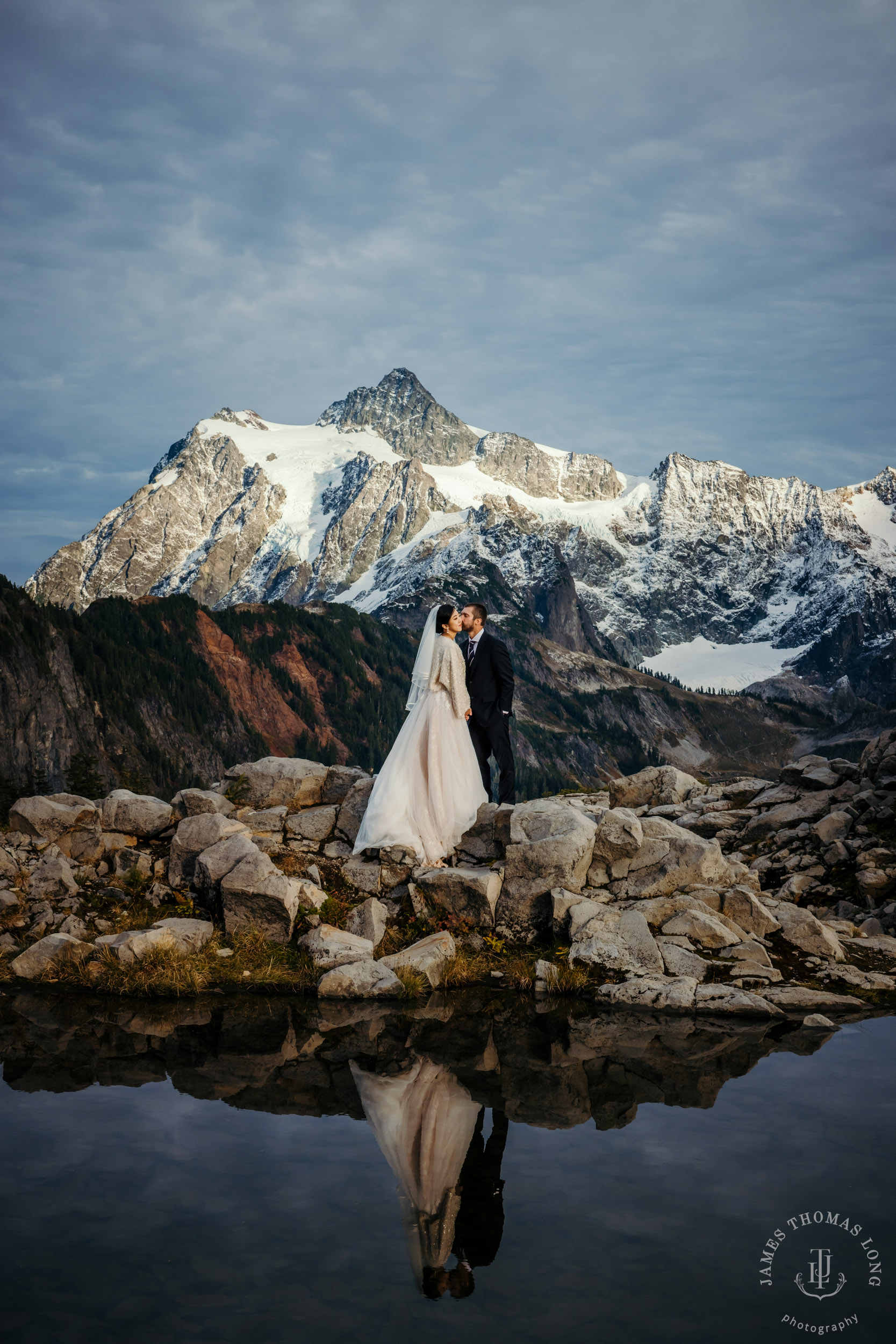 Mount Baker Cascade Mountain adventure elopement by Seattle adventure elopement photographer James Thomas Long Photography