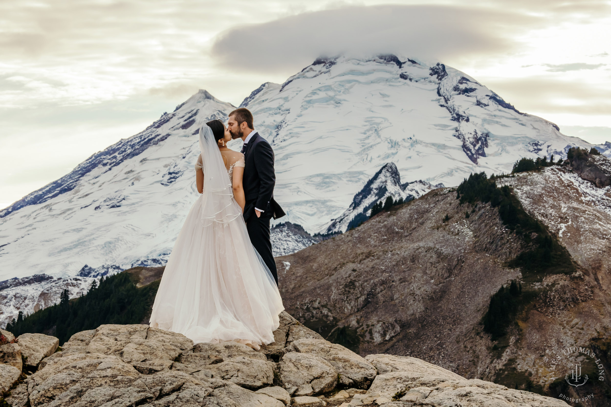 Mount Baker Cascade Mountain adventure elopement by Seattle adventure elopement photographer James Thomas Long Photography