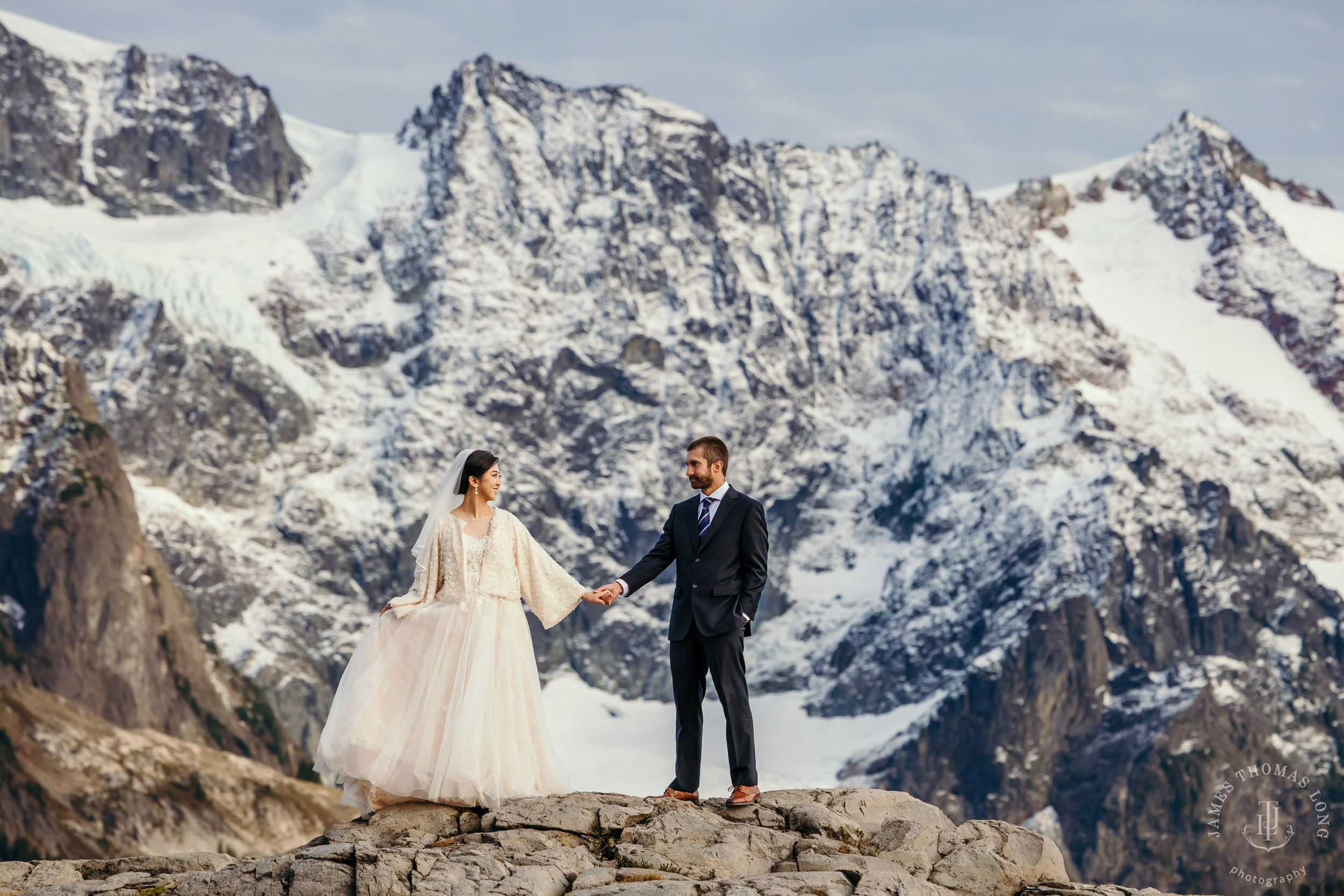 Mount Baker Cascade Mountain adventure elopement by Seattle adventure elopement photographer James Thomas Long Photography