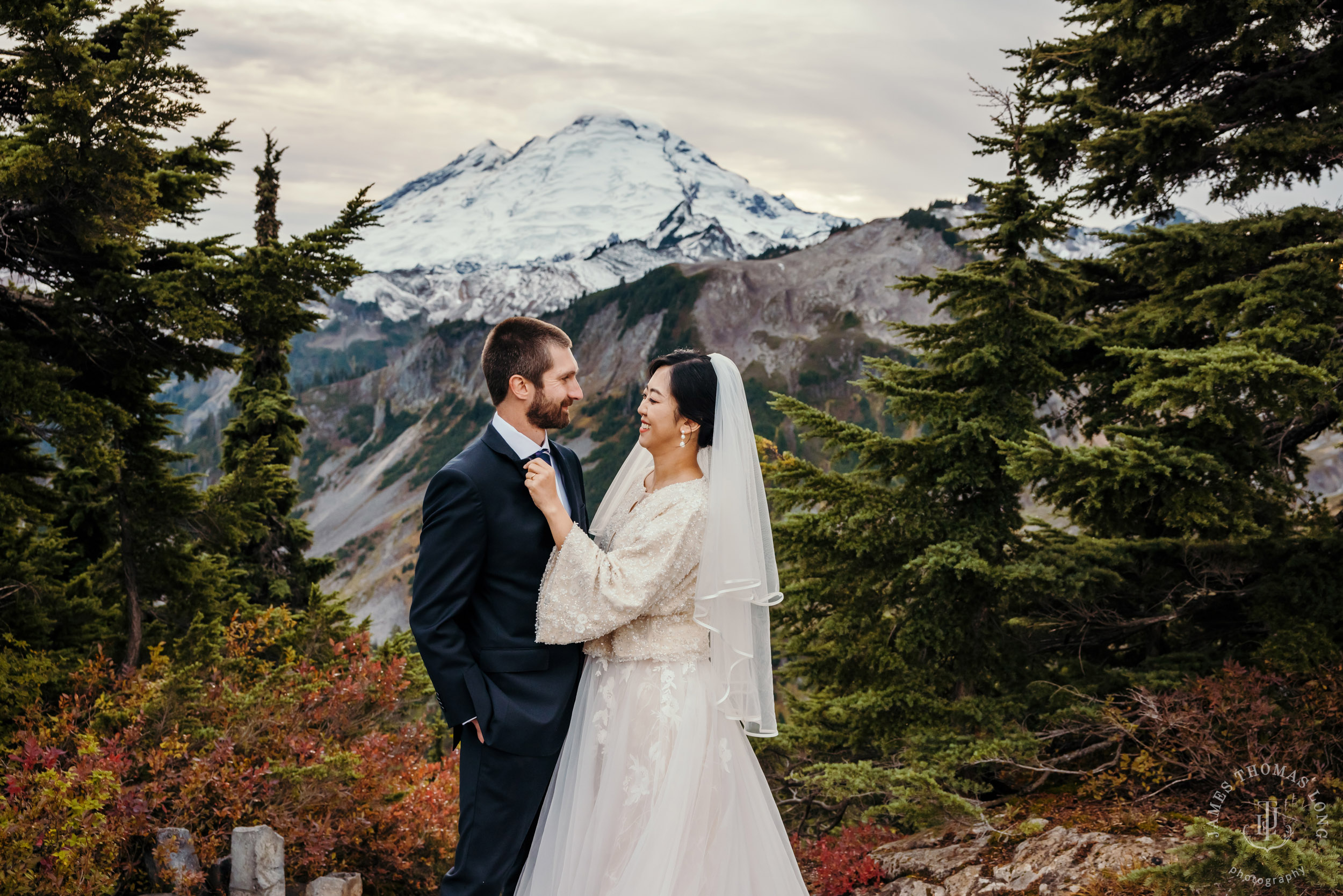 Mount Baker Cascade Mountain adventure elopement by Seattle adventure elopement photographer James Thomas Long Photography