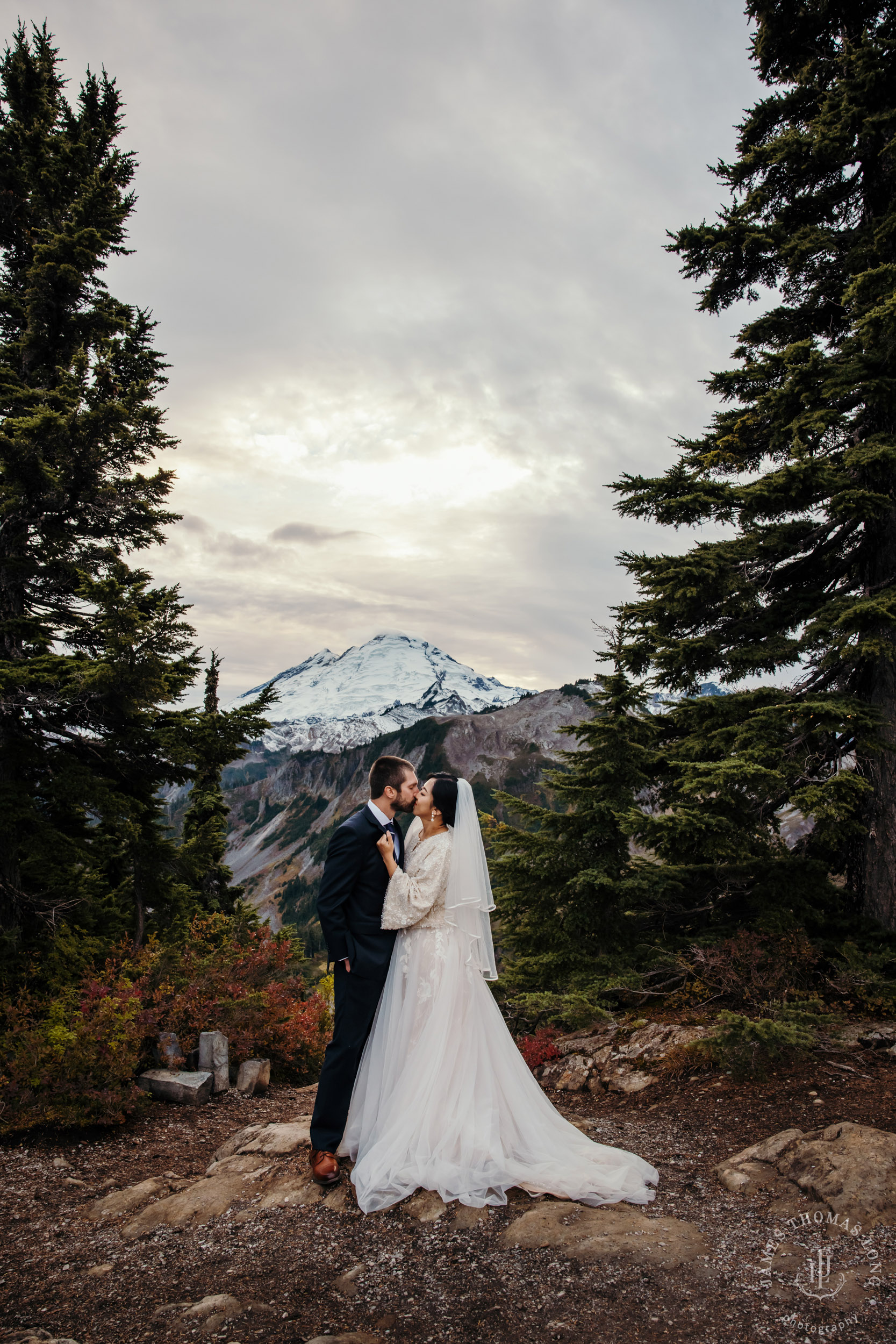 Mount Baker Cascade Mountain adventure elopement by Seattle adventure elopement photographer James Thomas Long Photography