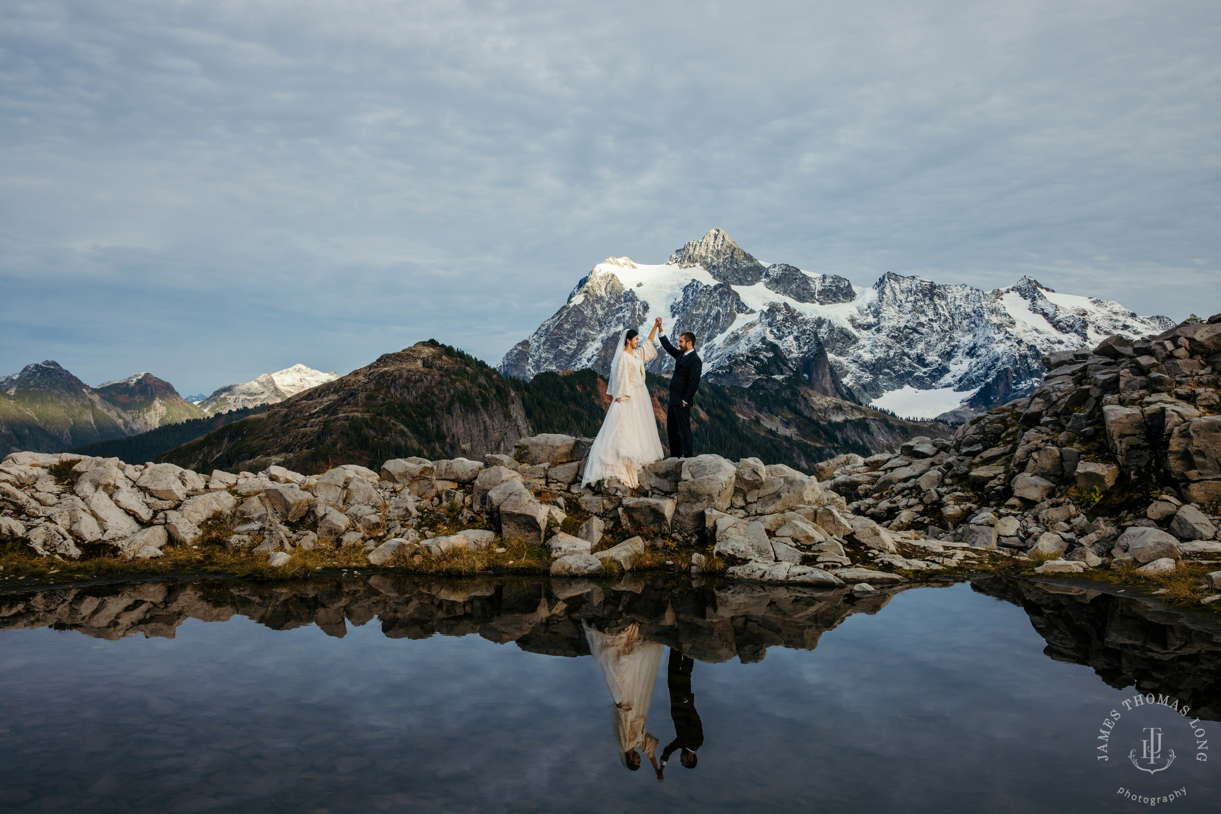 Mount Baker Cascade Mountain adventure elopement by Seattle adventure elopement photographer James Thomas Long Photography