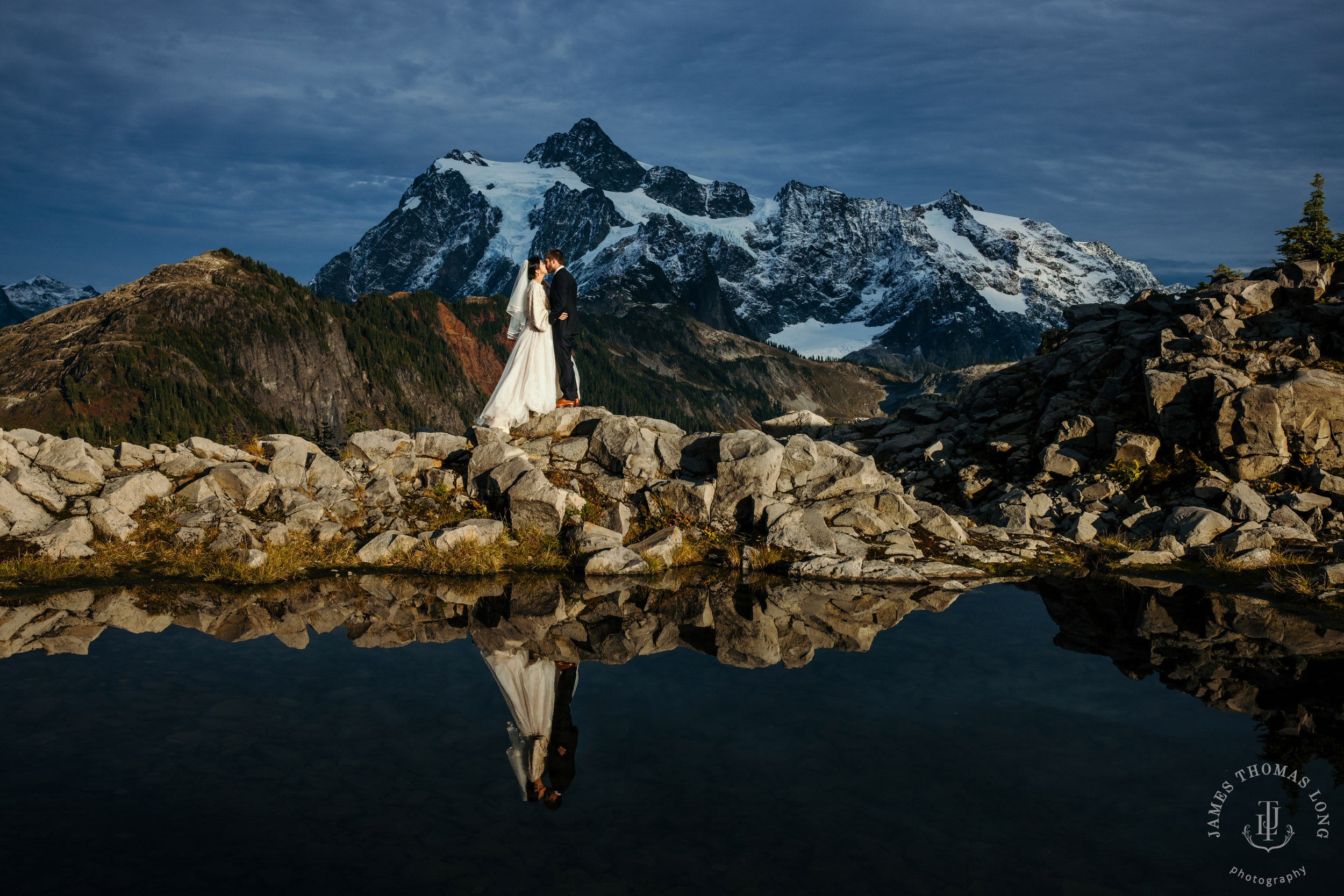 Mount Baker Cascade Mountain adventure elopement by Seattle adventure elopement photographer James Thomas Long Photography