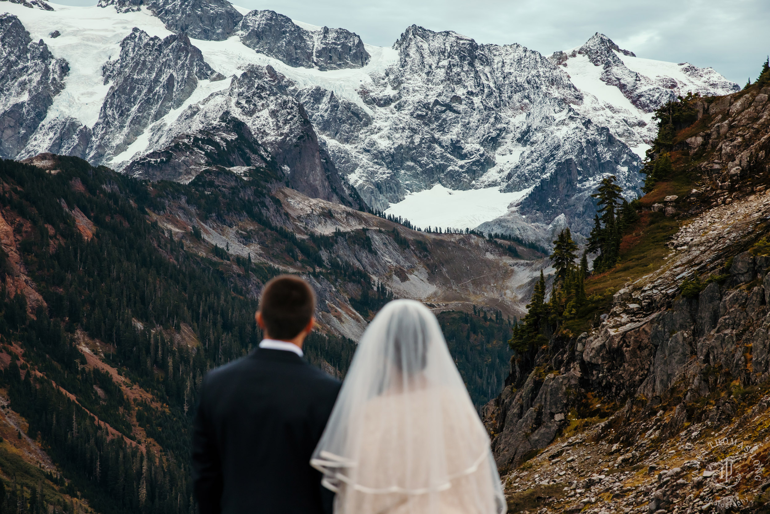 Mount Baker Cascade Mountain adventure elopement by Seattle adventure elopement photographer James Thomas Long Photography