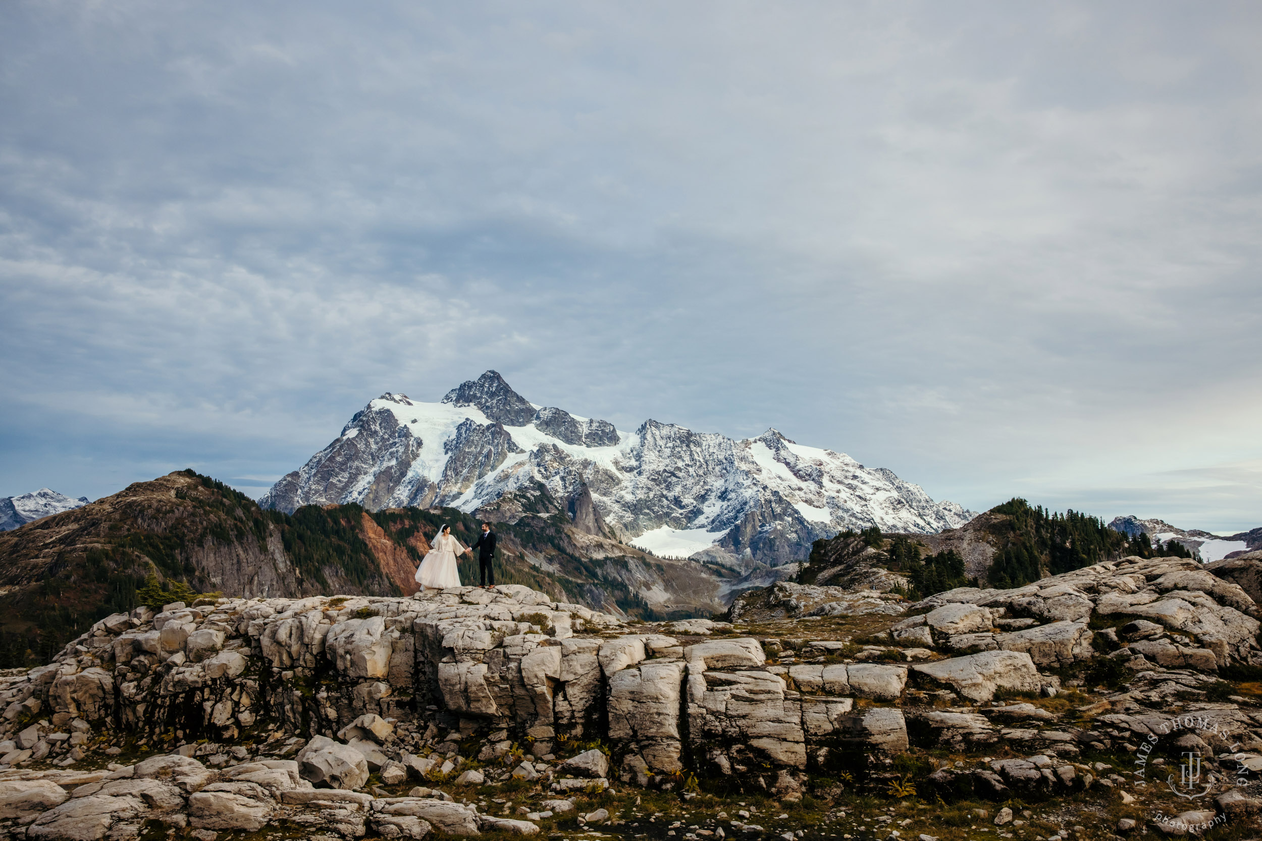 Mount Baker Cascade Mountain adventure elopement by Seattle adventure elopement photographer James Thomas Long Photography