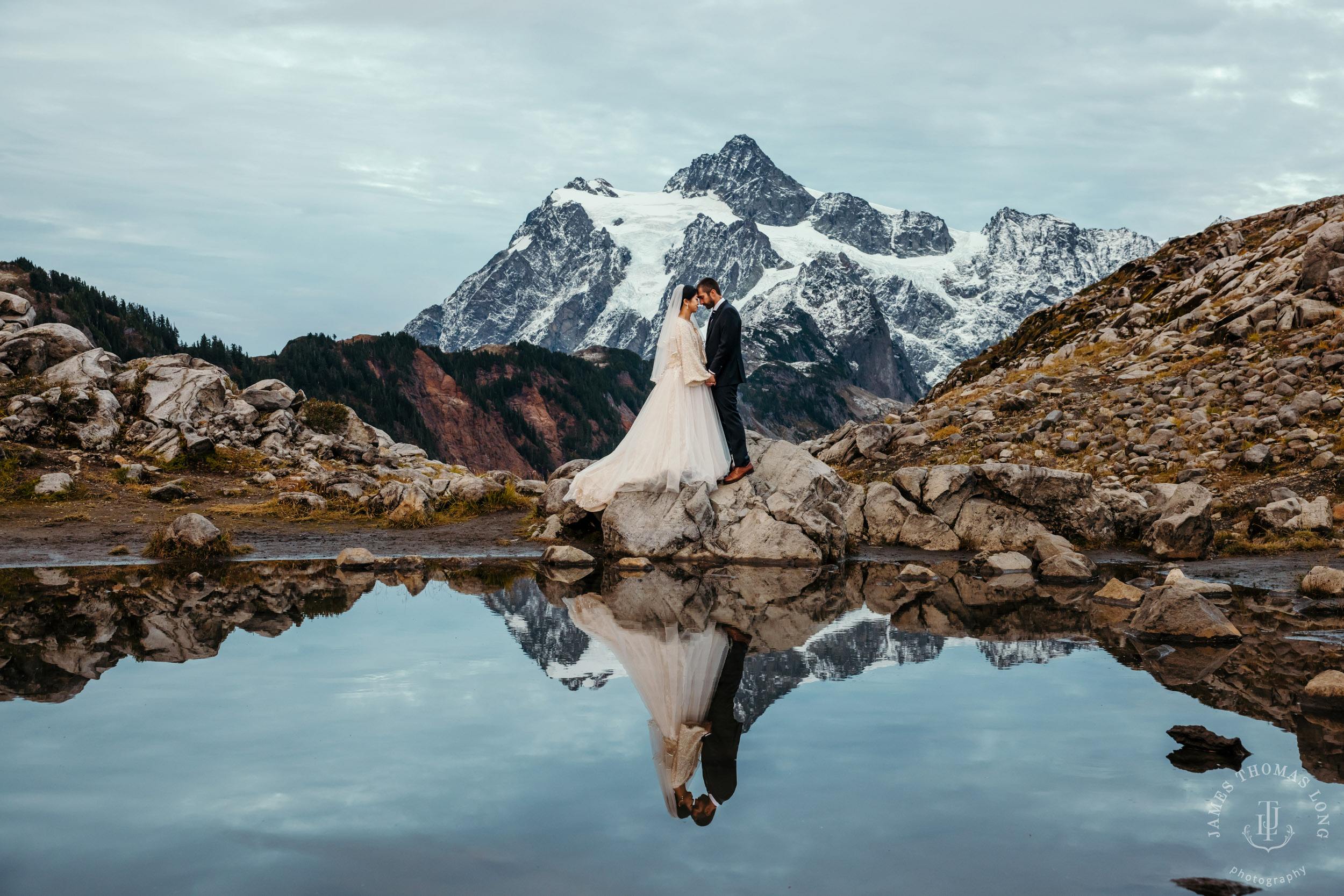 Mount Baker Cascade Mountain adventure elopement by Seattle adventure elopement photographer James Thomas Long Photography