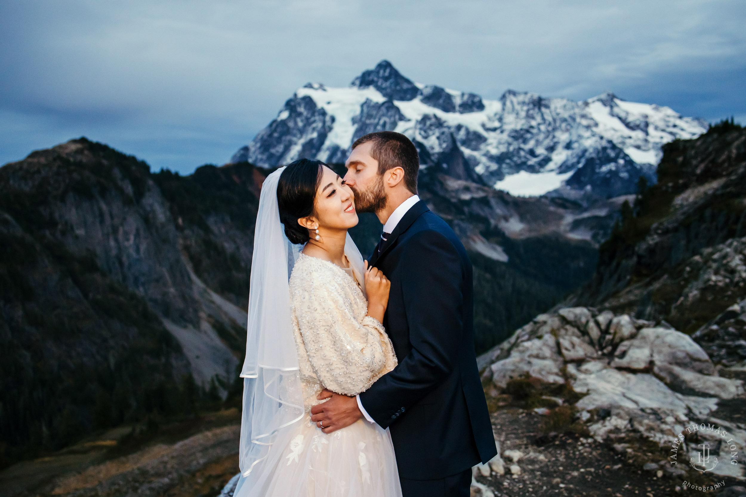 Mount Baker Cascade Mountain adventure elopement by Seattle adventure elopement photographer James Thomas Long Photography