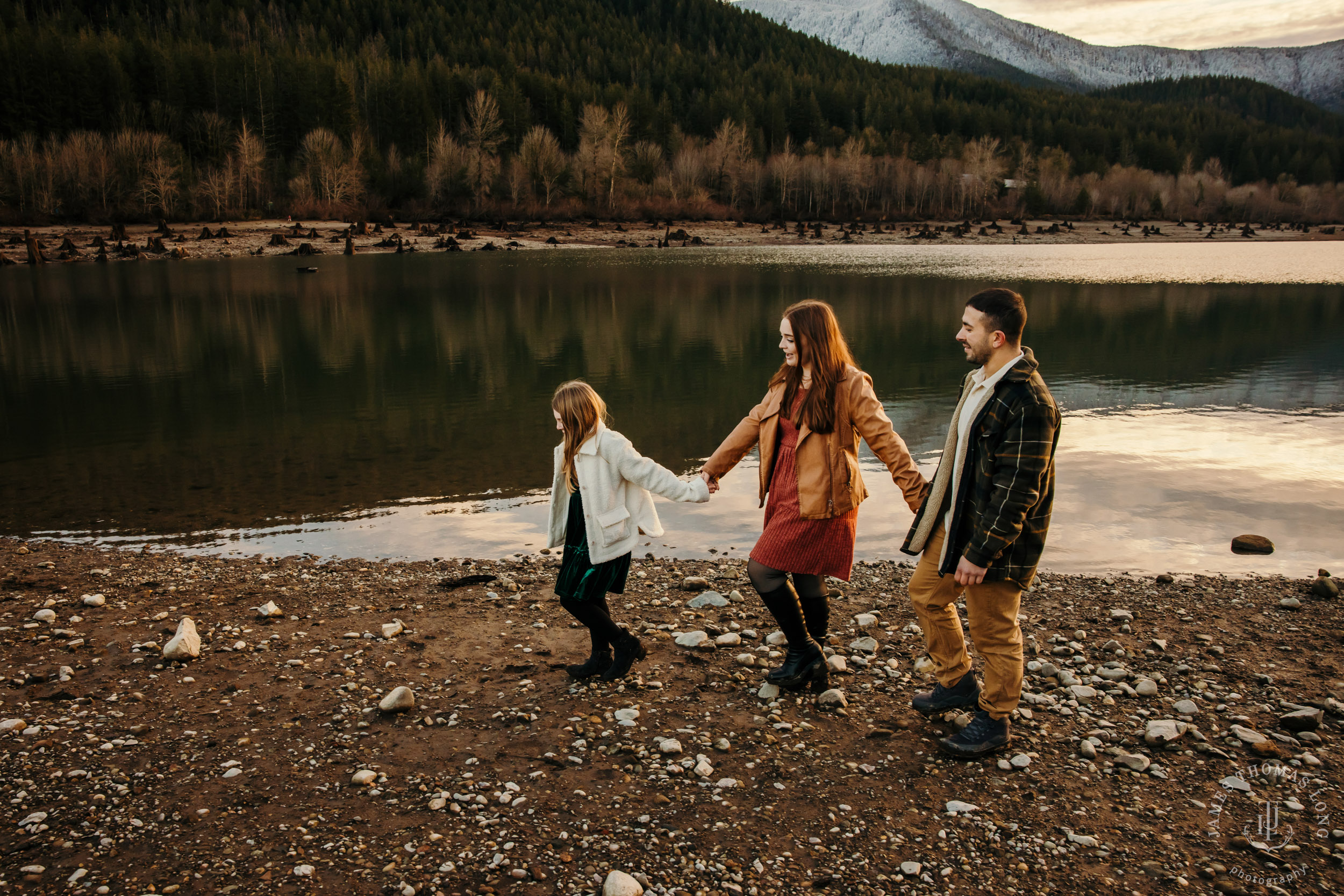 Snoqualmie adventure family and engagement session by Snoqualmie adventure family photographer James Thomas Long Photography