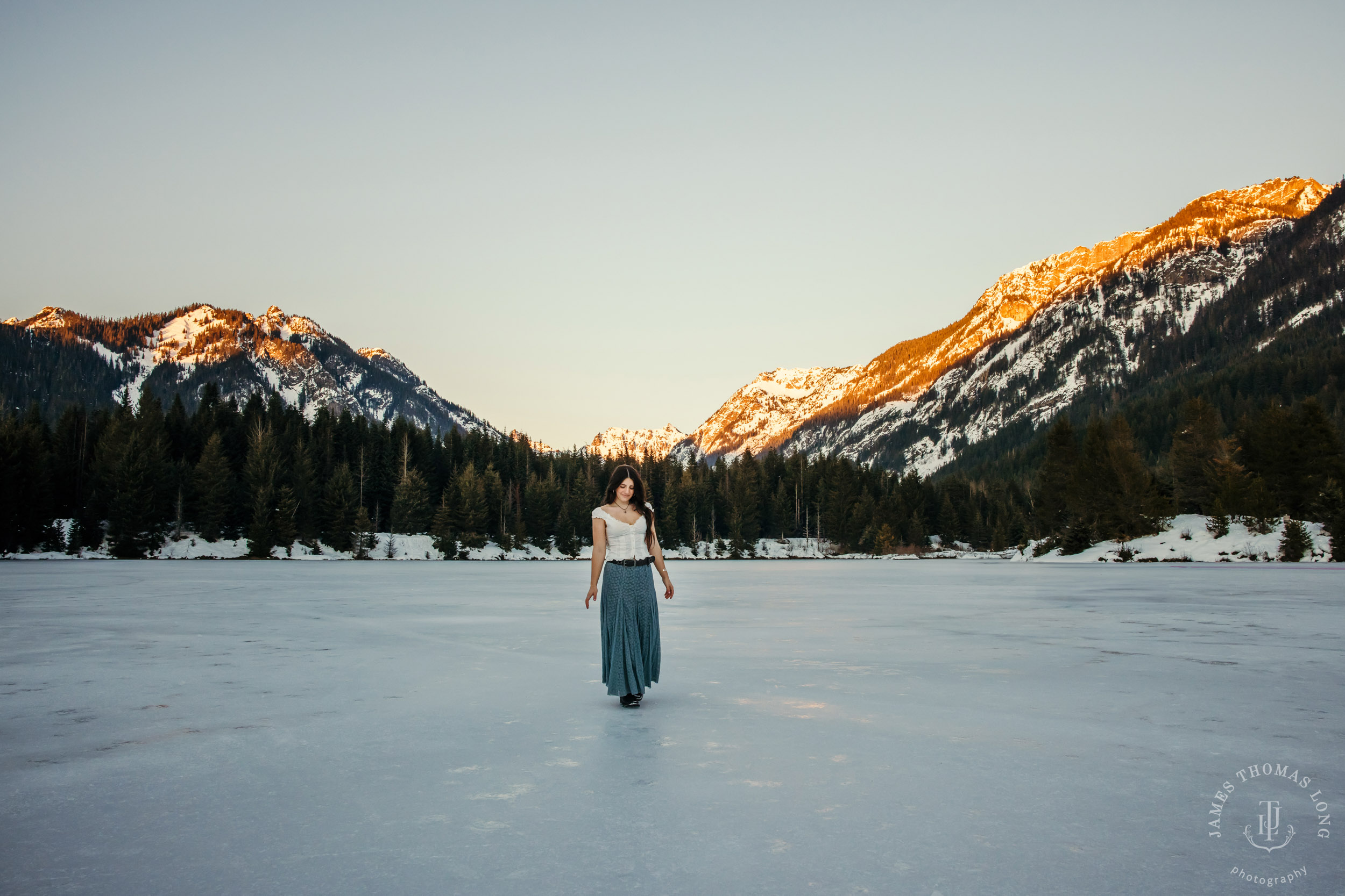 Cascade Mountain HS senior portrait session in the snow by Seattle senior portrait photographer James Thomas Long Photography