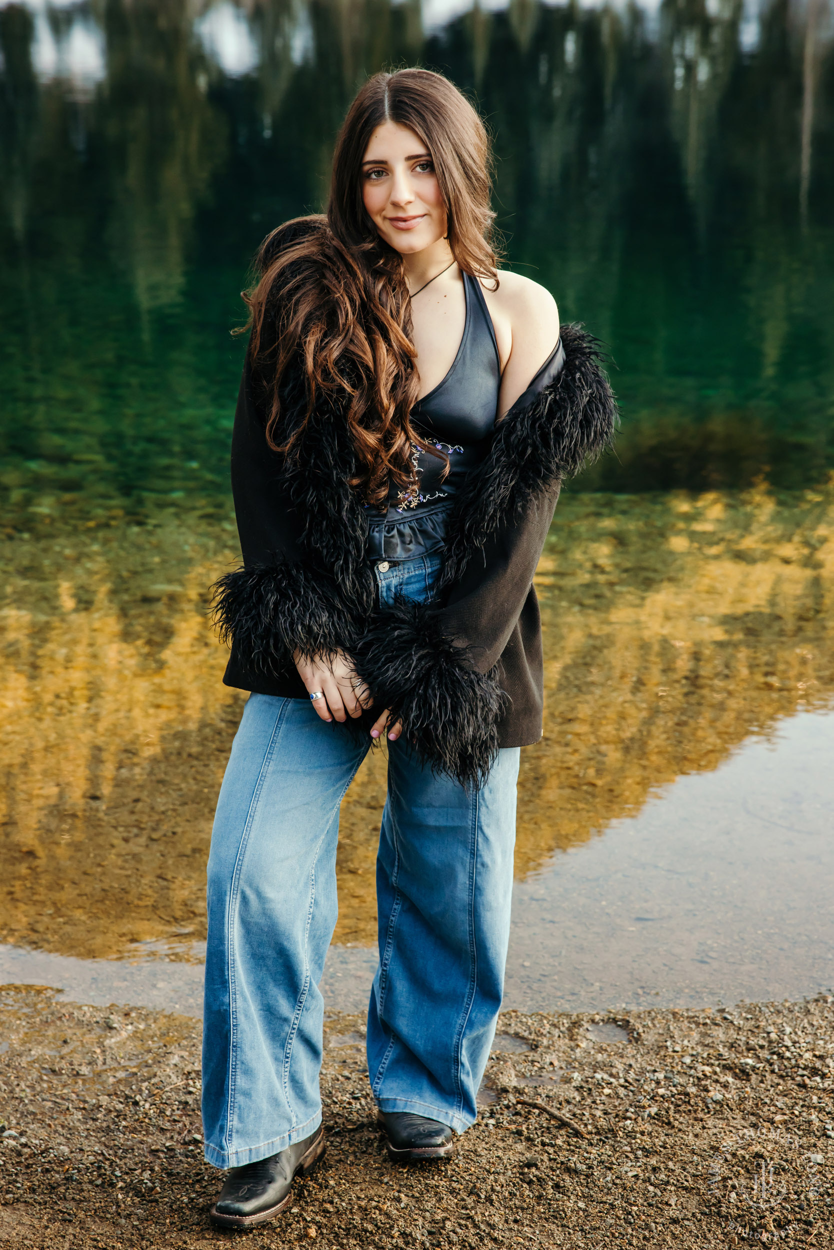 Cascade Mountain HS senior portrait session in the snow by Seattle senior portrait photographer James Thomas Long Photography