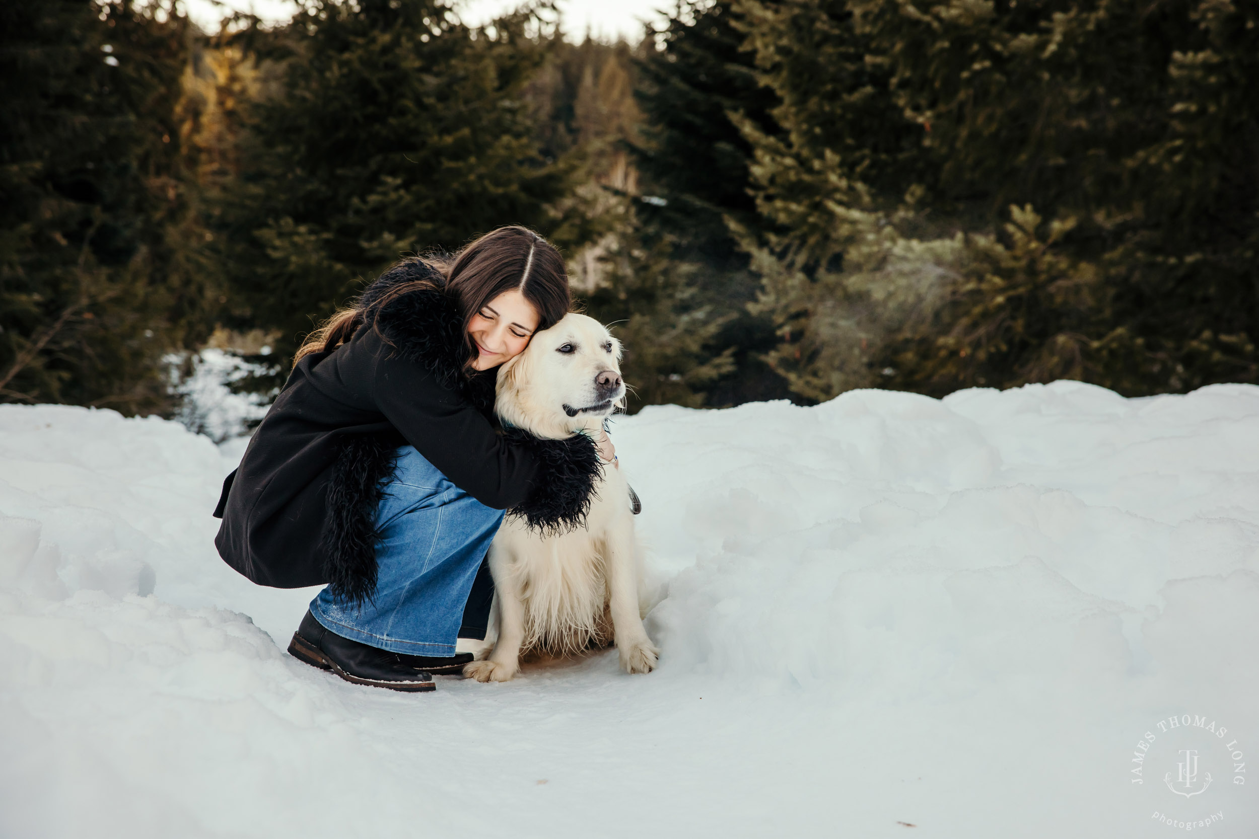 Cascade Mountain HS senior portrait session in the snow by Seattle senior portrait photographer James Thomas Long Photography