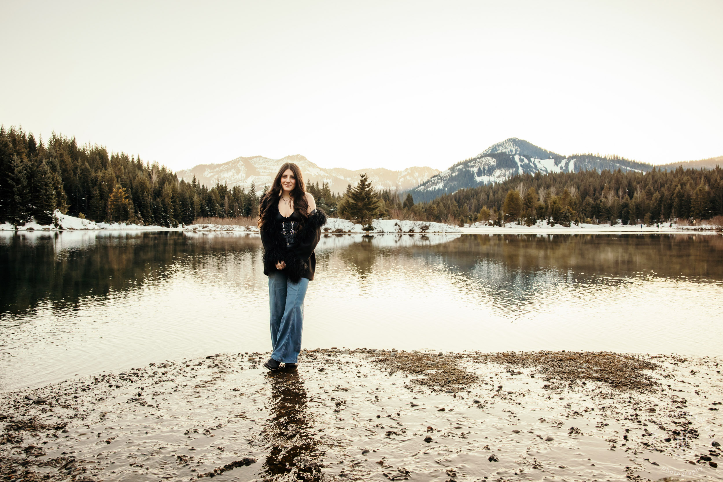 Cascade Mountain HS senior portrait session in the snow by Seattle senior portrait photographer James Thomas Long Photography