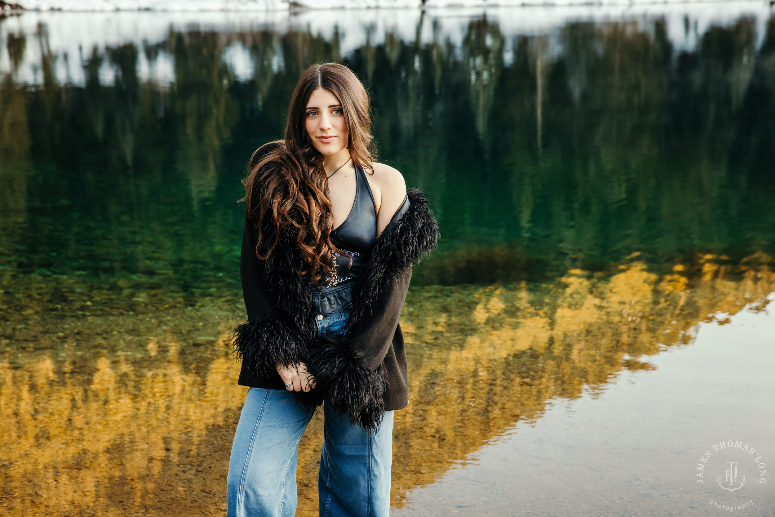 Cascade Mountain HS senior portrait session in the snow by Seattle senior portrait photographer James Thomas Long Photography