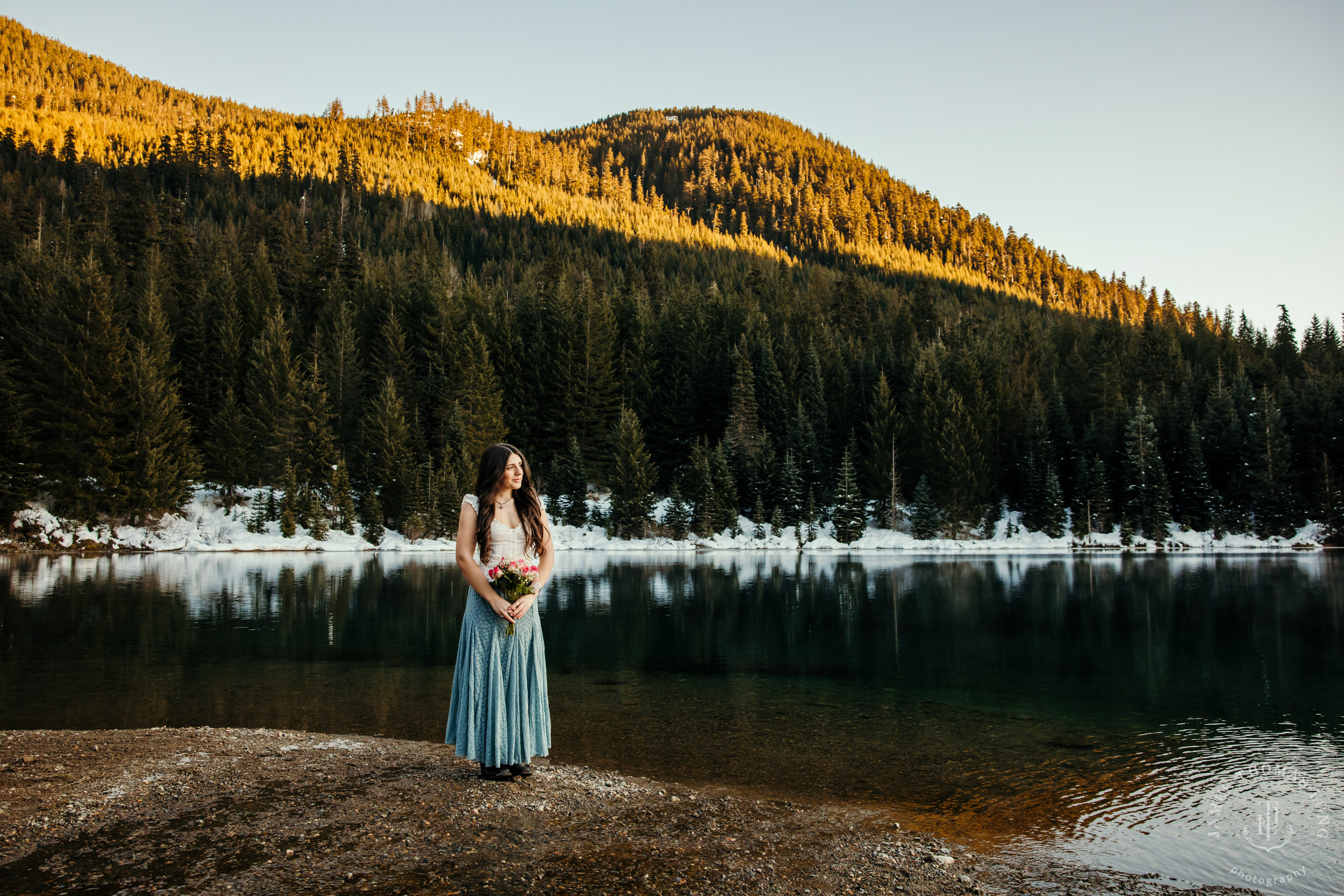 Cascade Mountain HS senior portrait session in the snow by Seattle senior portrait photographer James Thomas Long Photography