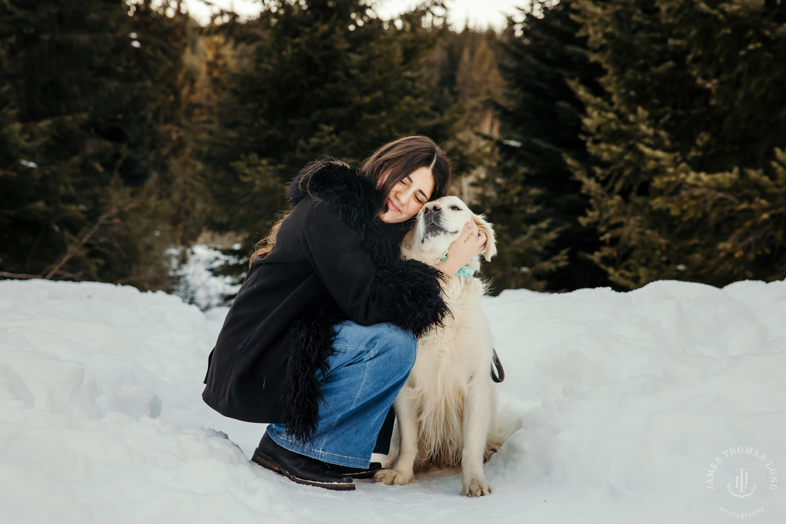 Cascade Mountain HS senior portrait session in the snow by Seattle senior portrait photographer James Thomas Long Photography