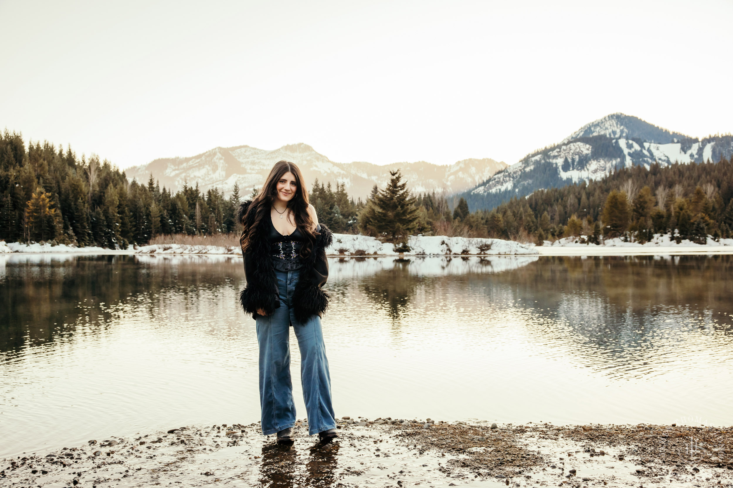 Cascade Mountain HS senior portrait session in the snow by Seattle senior portrait photographer James Thomas Long Photography