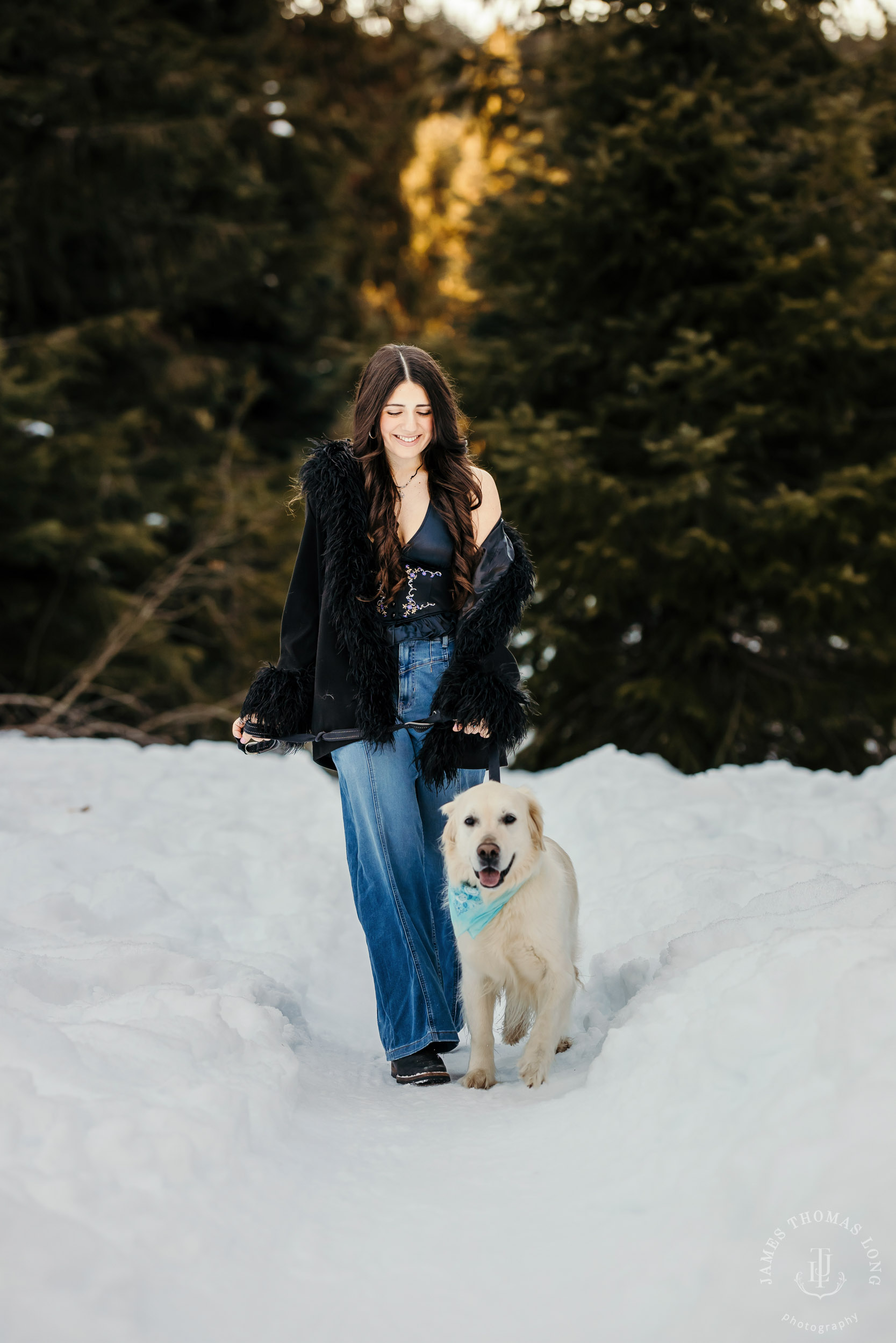 Cascade Mountain HS senior portrait session in the snow by Seattle senior portrait photographer James Thomas Long Photography