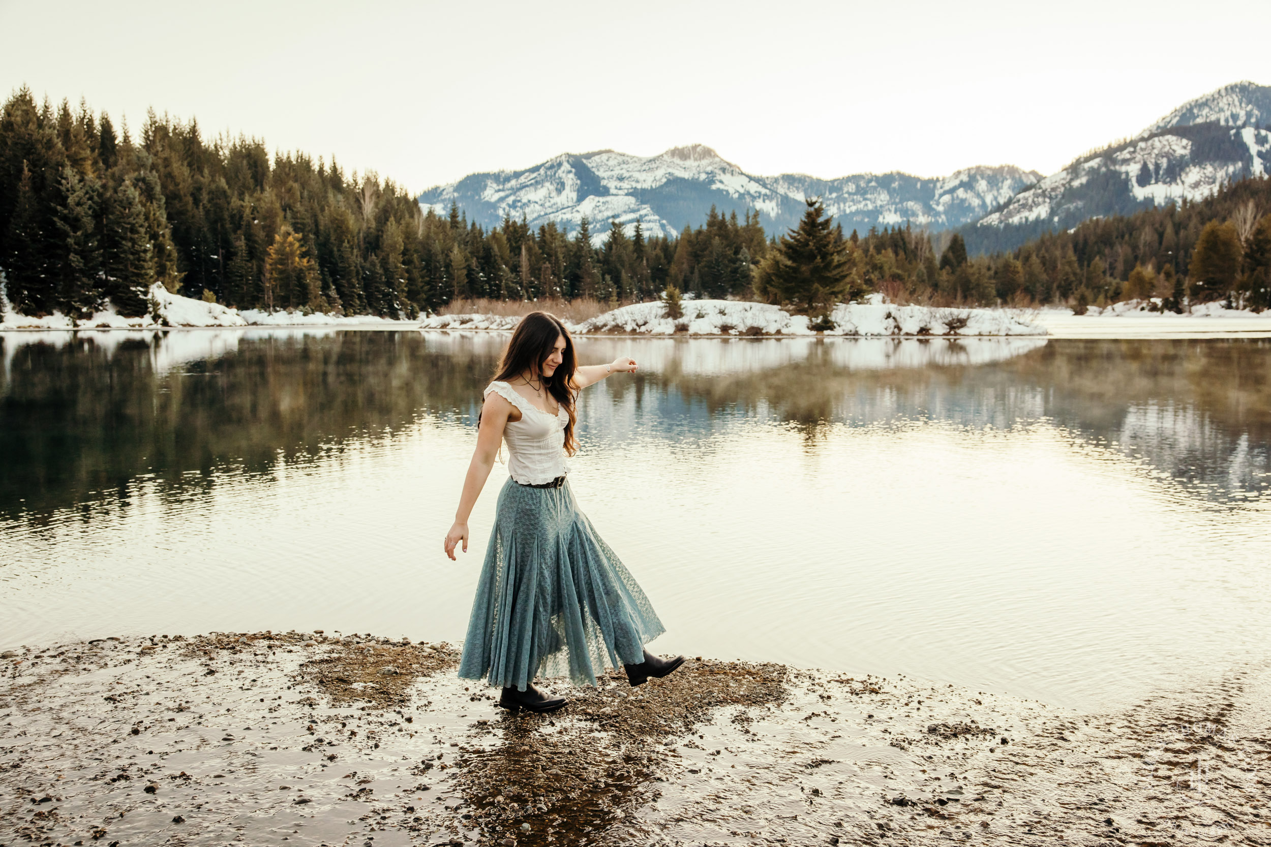 Cascade Mountain HS senior portrait session in the snow by Seattle senior portrait photographer James Thomas Long Photography