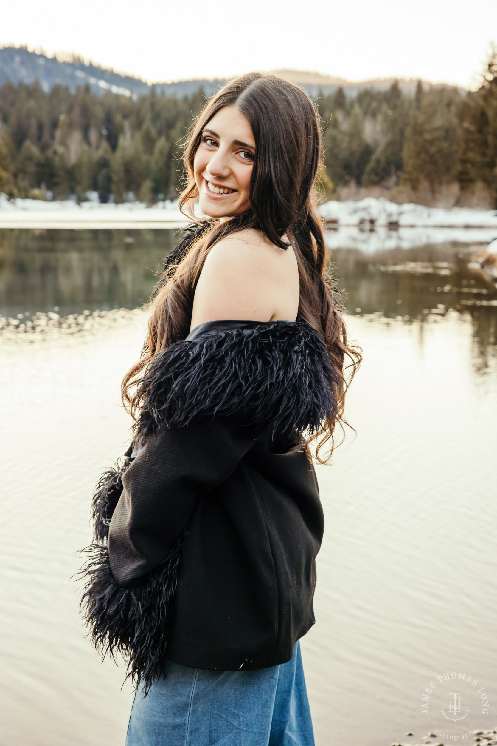 Cascade Mountain HS senior portrait session in the snow by Seattle senior portrait photographer James Thomas Long Photography