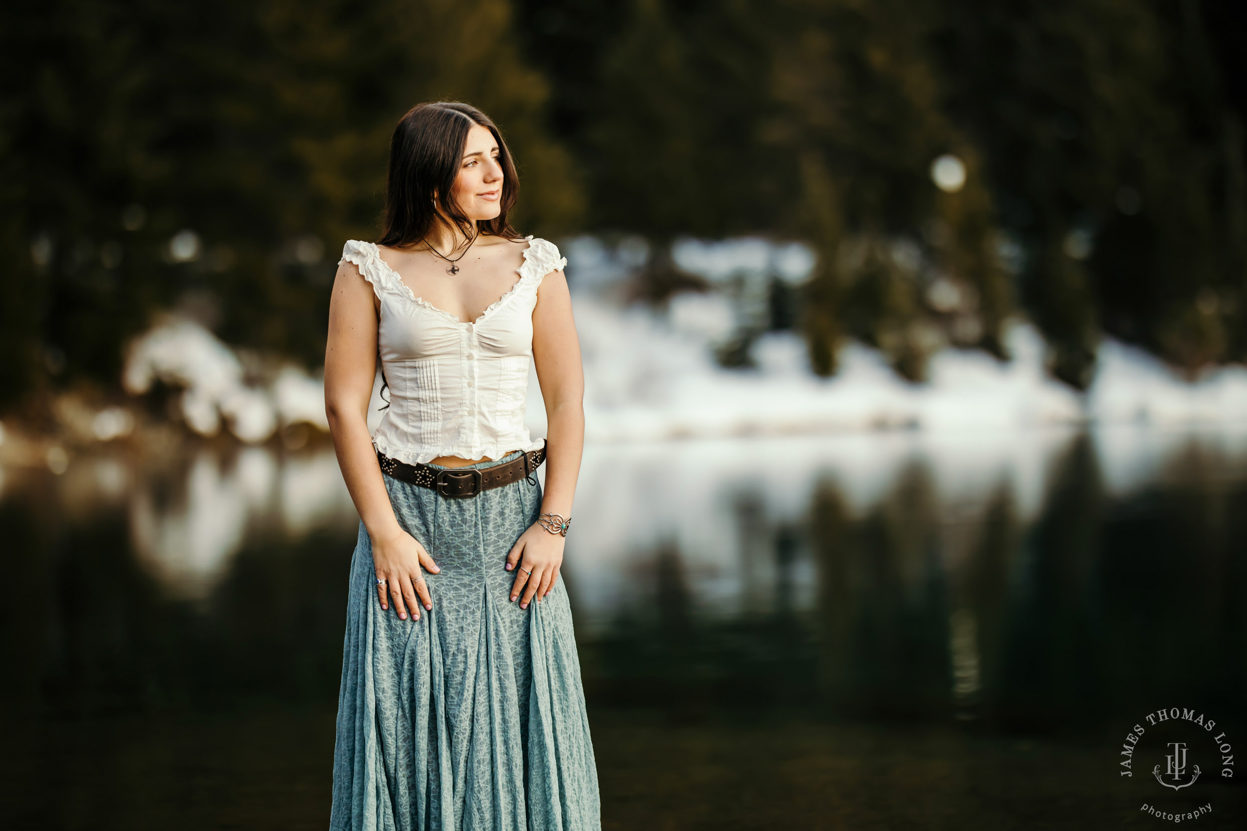 Cascade Mountain HS senior portrait session in the snow by Seattle senior portrait photographer James Thomas Long Photography