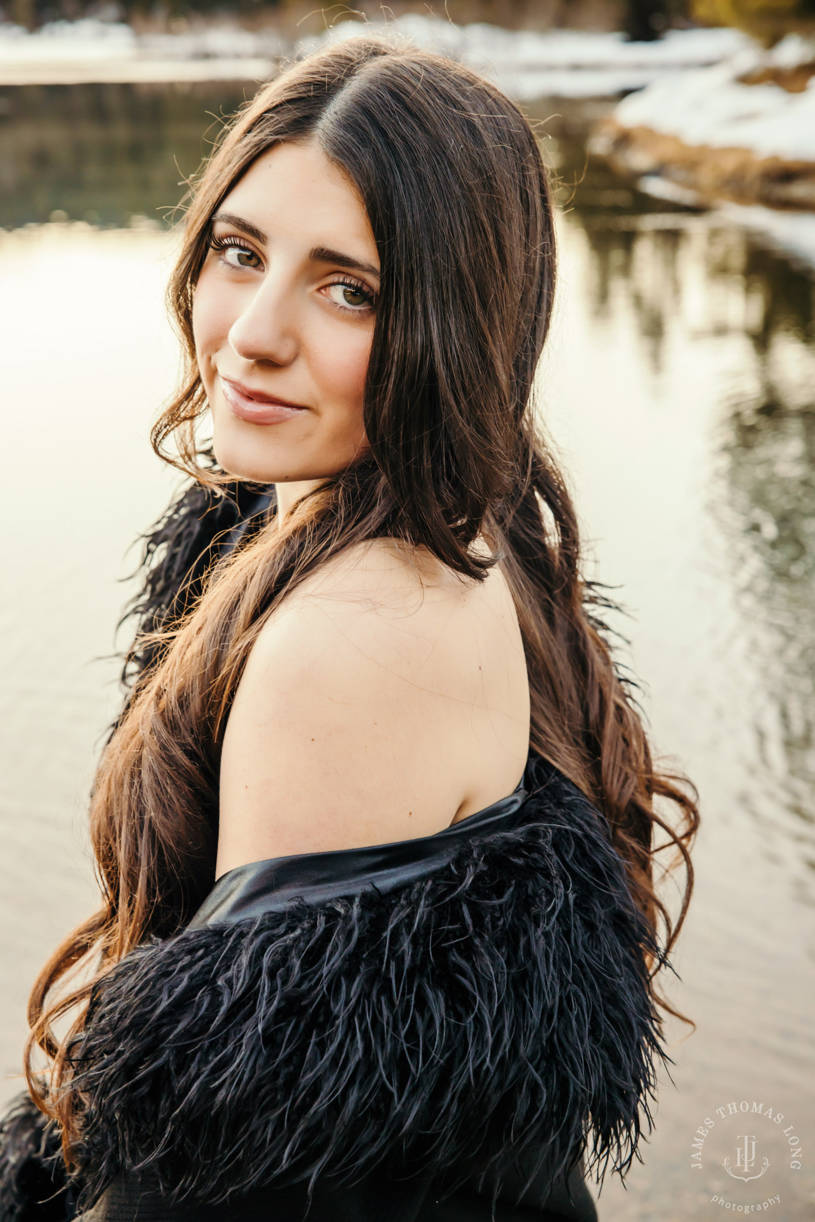 Cascade Mountain HS senior portrait session in the snow by Seattle senior portrait photographer James Thomas Long Photography