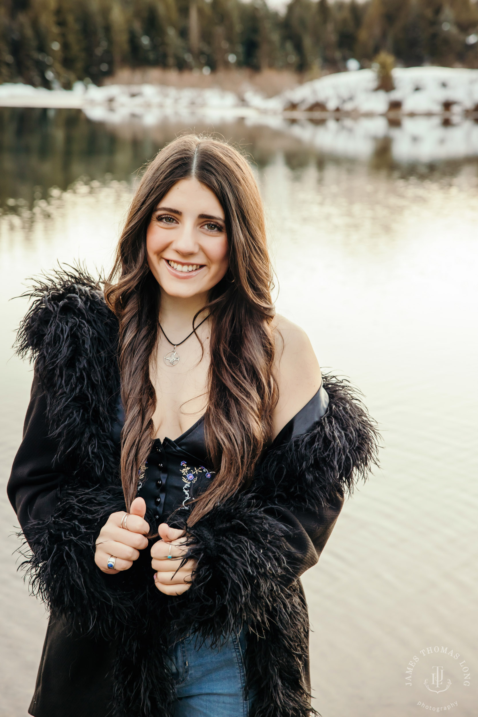 Cascade Mountain HS senior portrait session in the snow by Seattle senior portrait photographer James Thomas Long Photography