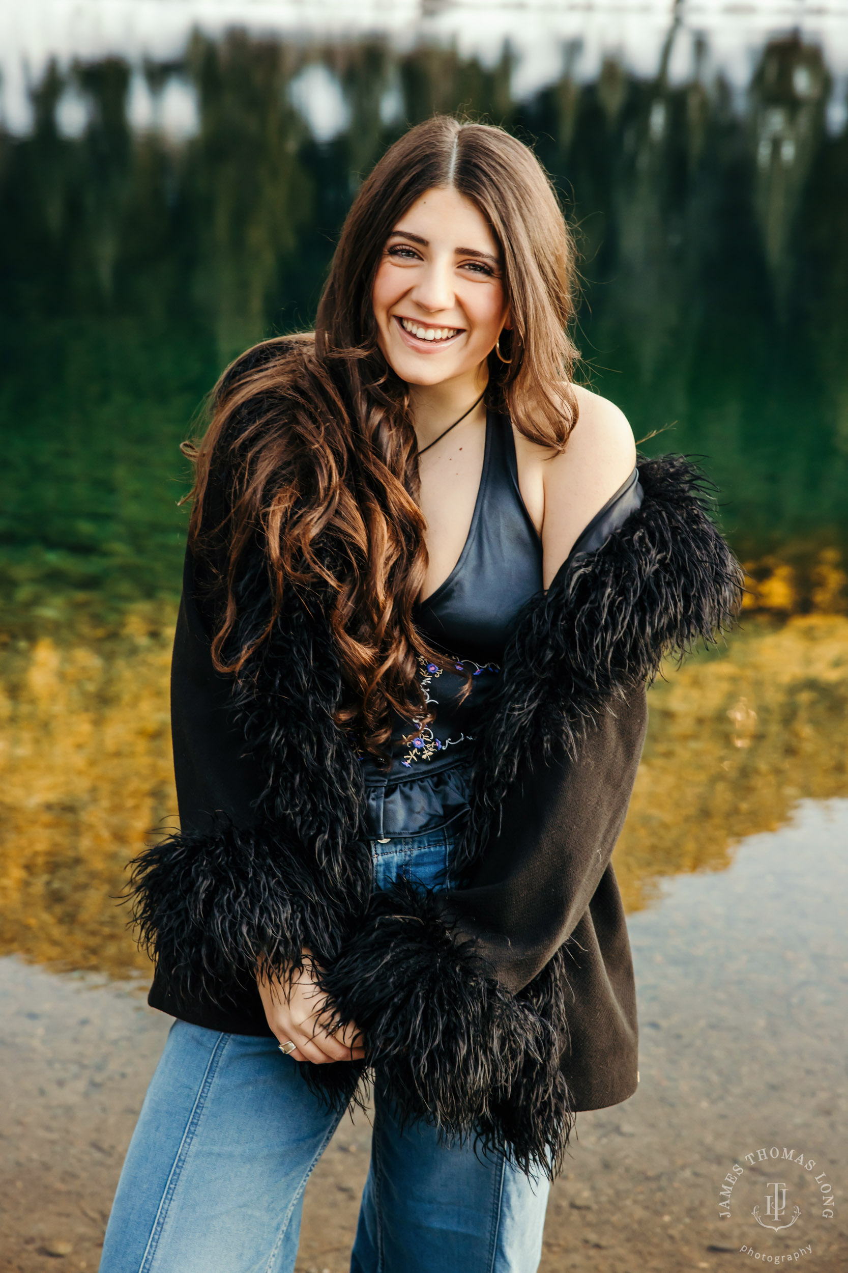 Cascade Mountain HS senior portrait session in the snow by Seattle senior portrait photographer James Thomas Long Photography