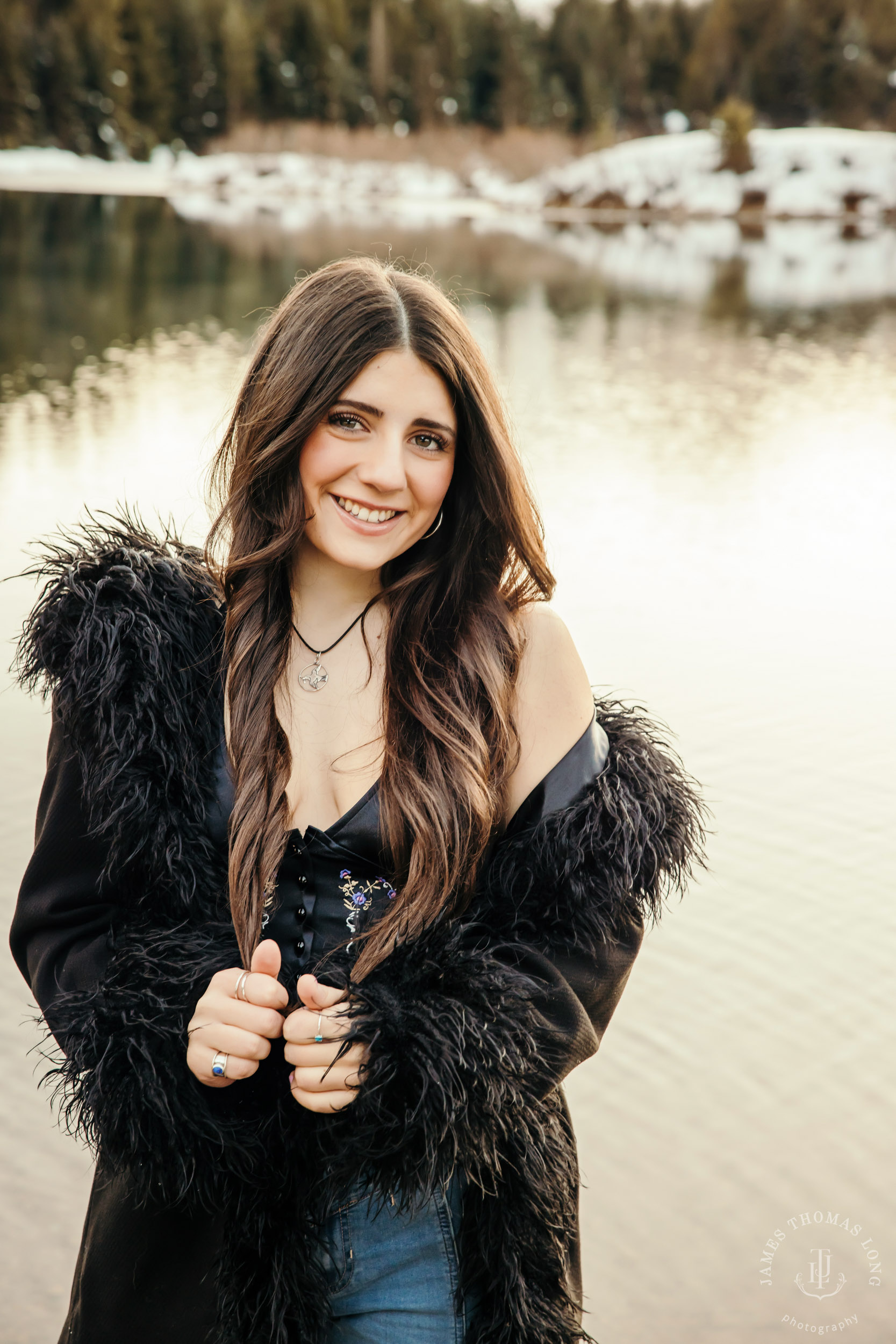 Cascade Mountain HS senior portrait session in the snow by Seattle senior portrait photographer James Thomas Long Photography