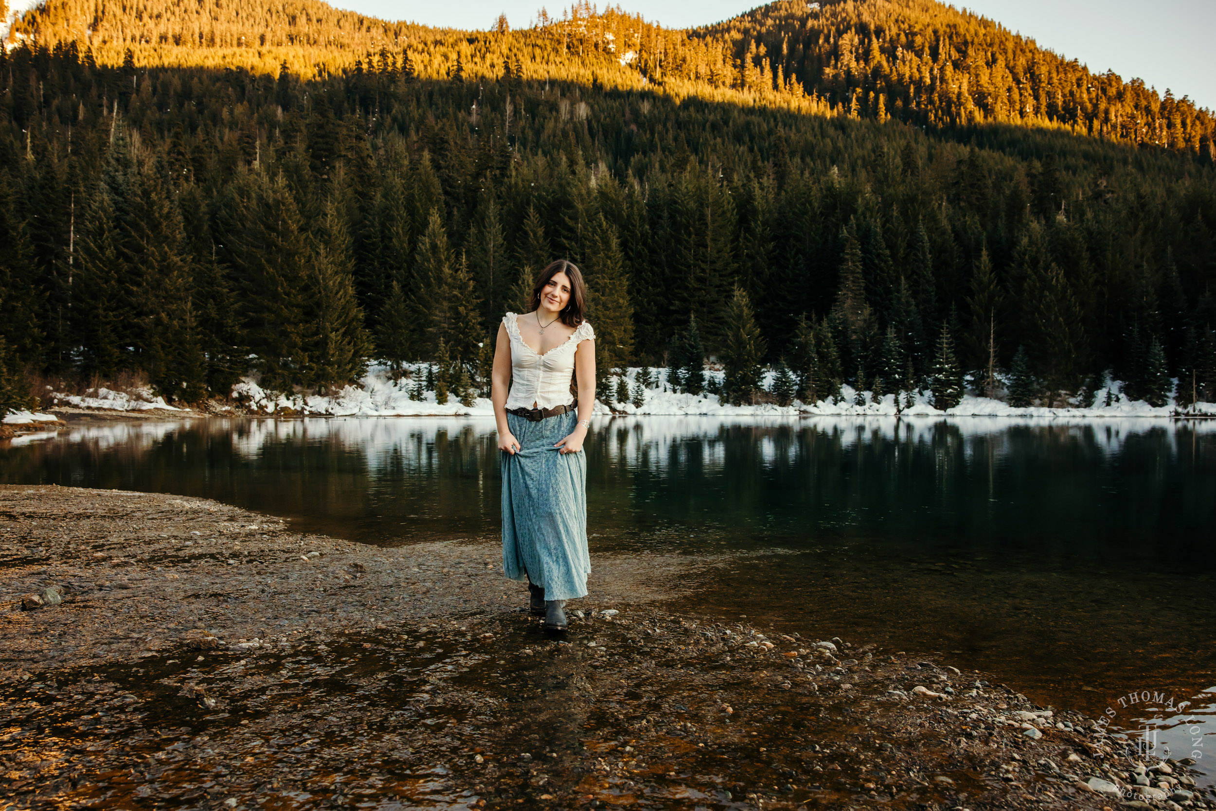 Cascade Mountain HS senior portrait session in the snow by Seattle senior portrait photographer James Thomas Long Photography