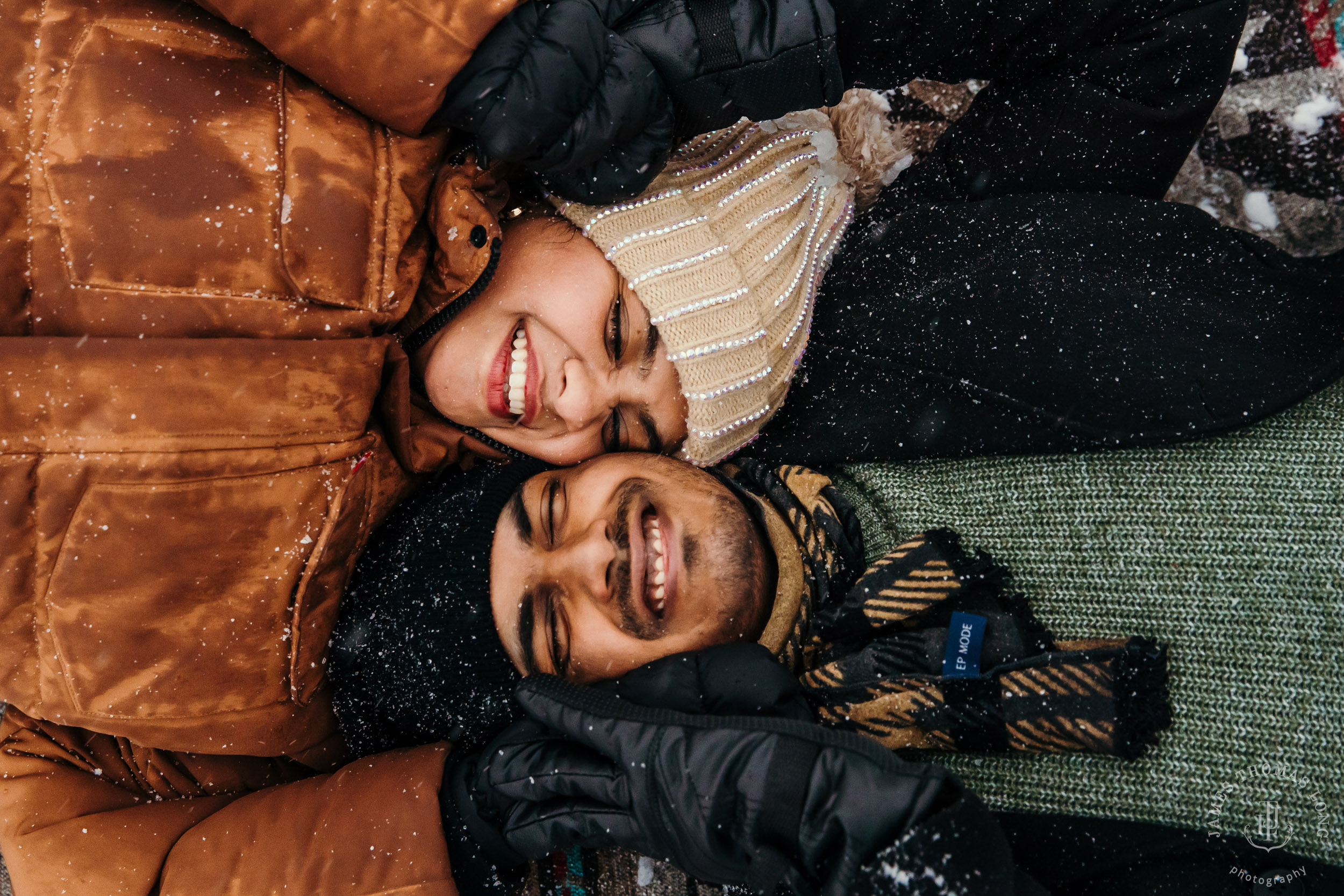 Snoqualmie Pass adventure engagement session by Snoqualmie wedding photographer James Thomas Long Photography