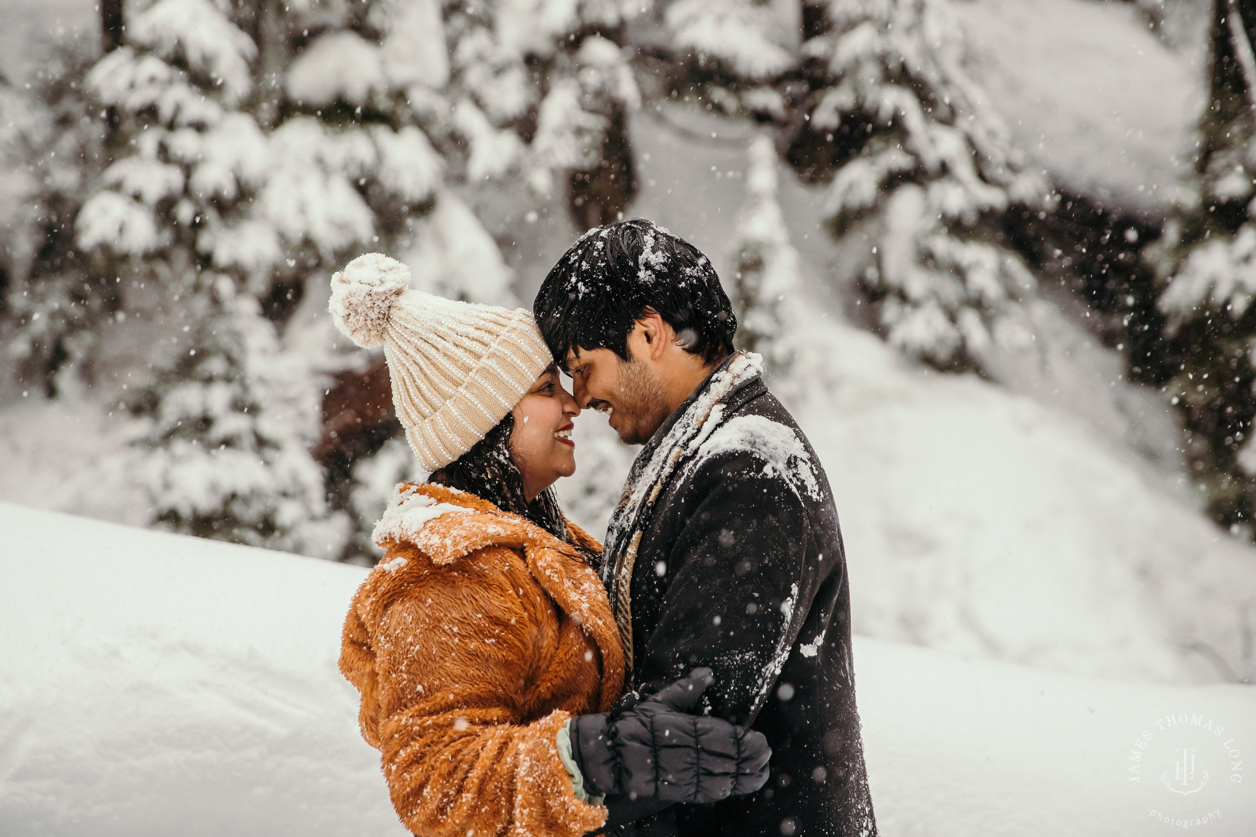 Snoqualmie Pass adventure engagement session by Snoqualmie wedding photographer James Thomas Long Photography