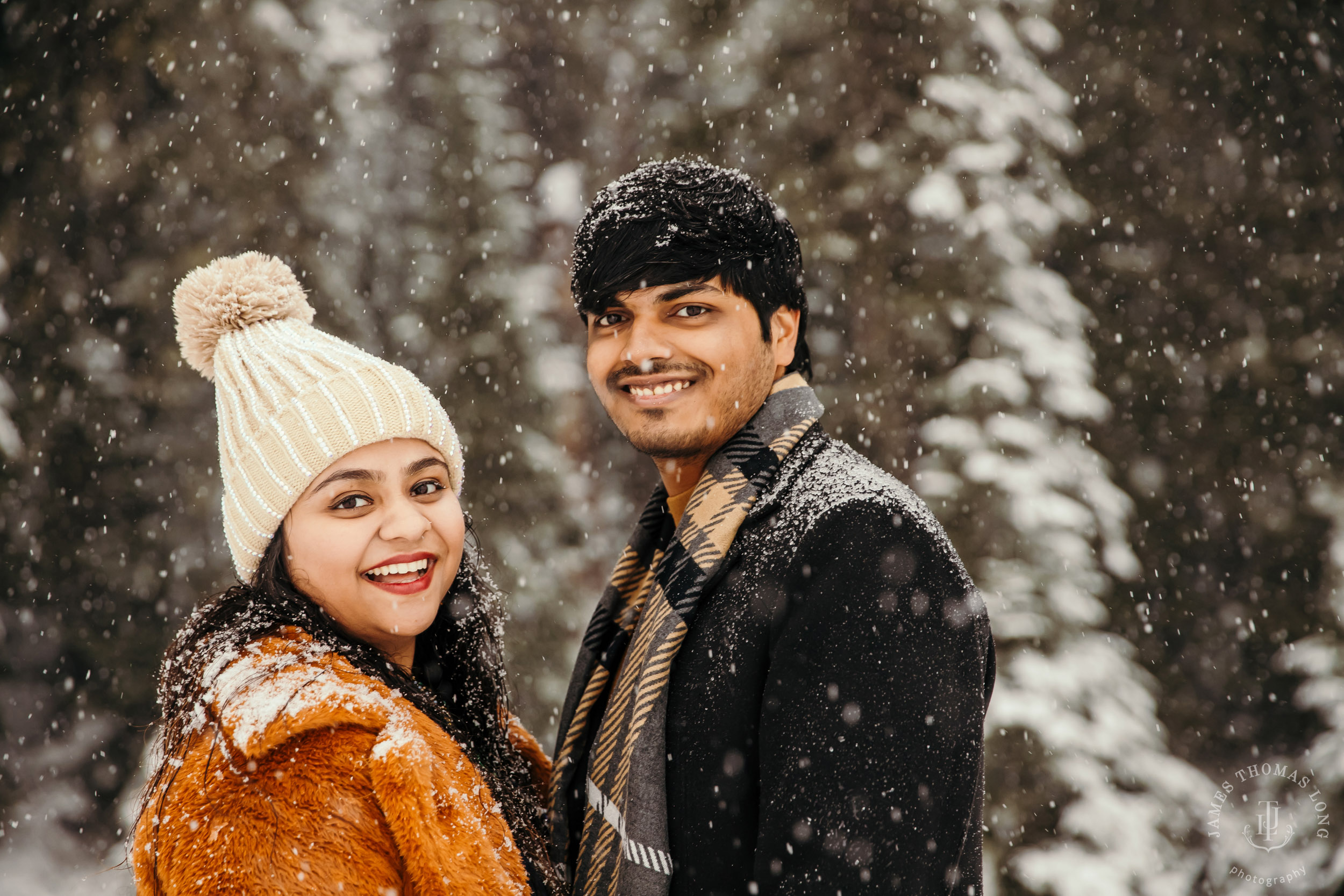 Snoqualmie Pass adventure engagement session by Snoqualmie wedding photographer James Thomas Long Photography