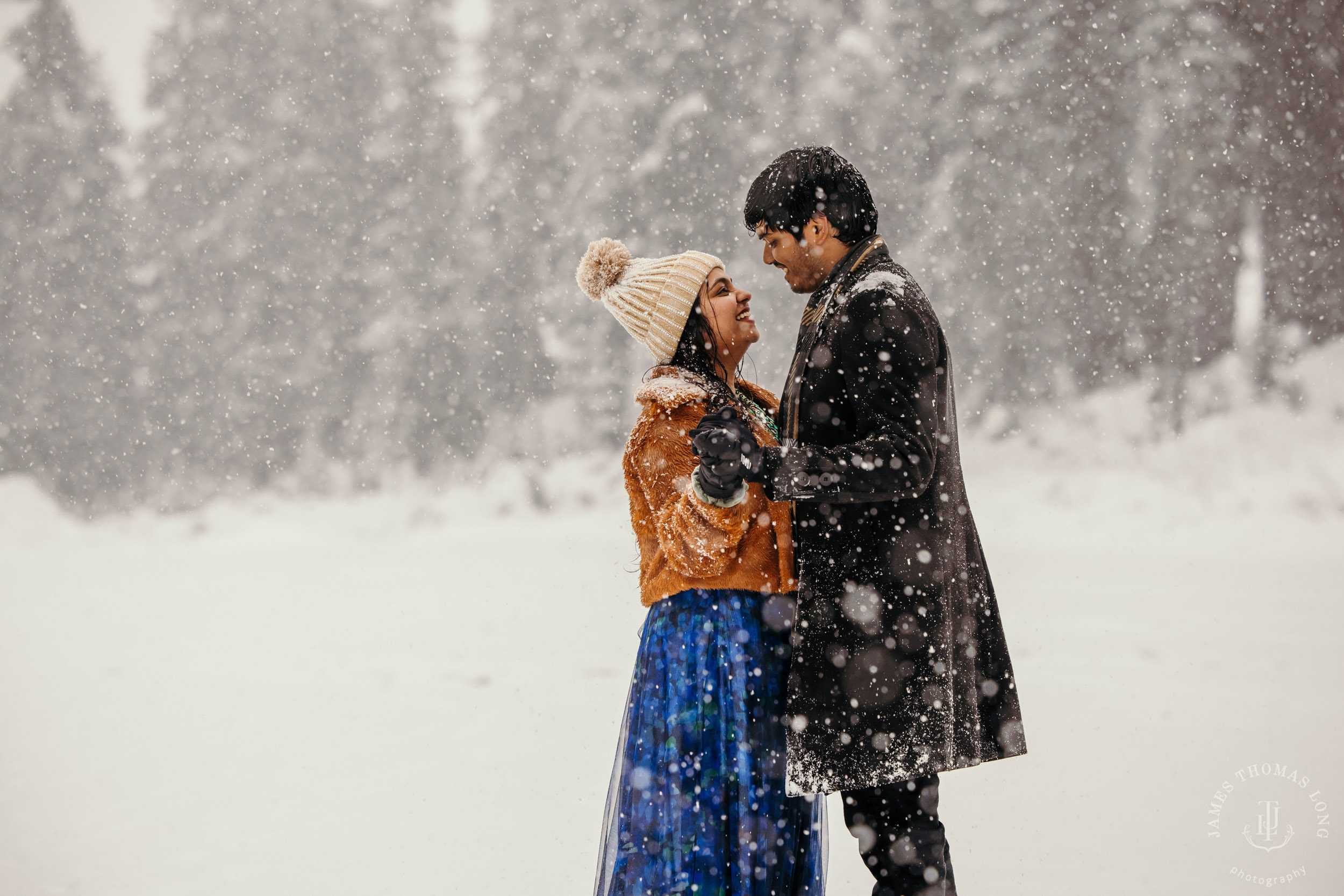 Snoqualmie Pass adventure engagement session by Snoqualmie wedding photographer James Thomas Long Photography