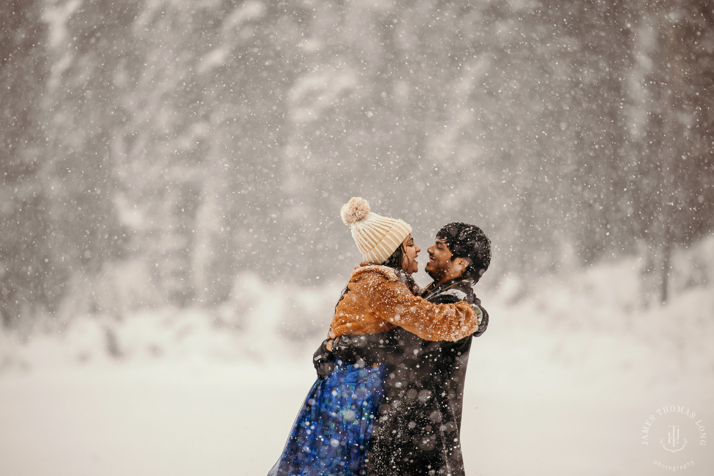 Snoqualmie Pass adventure engagement session by Snoqualmie wedding photographer James Thomas Long Photography