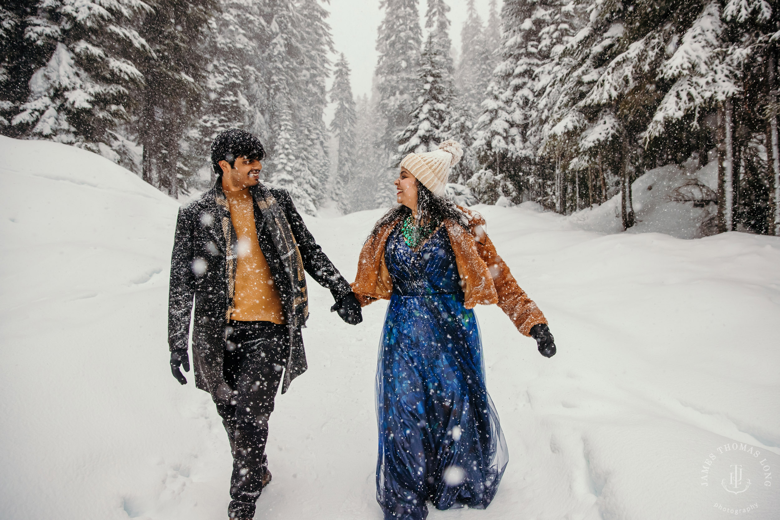 Snoqualmie Pass adventure engagement session by Snoqualmie wedding photographer James Thomas Long Photography