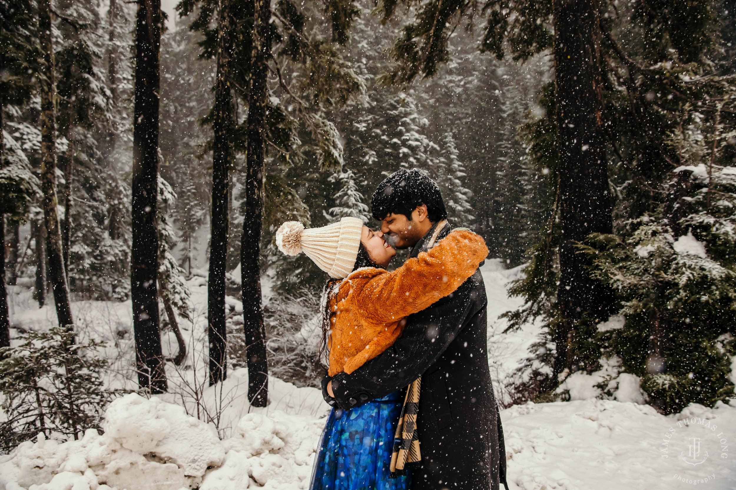 Snoqualmie Pass adventure engagement session by Snoqualmie wedding photographer James Thomas Long Photography