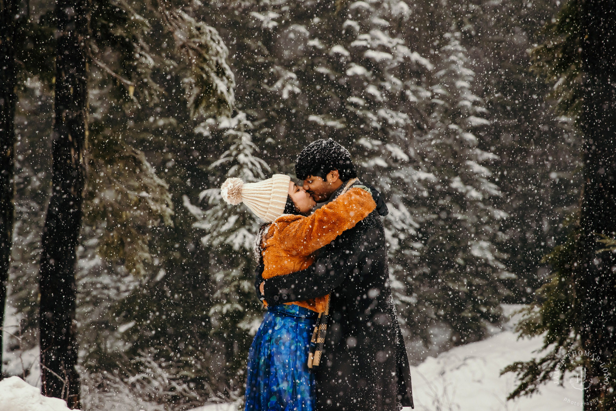 Snoqualmie Pass adventure engagement session by Snoqualmie wedding photographer James Thomas Long Photography