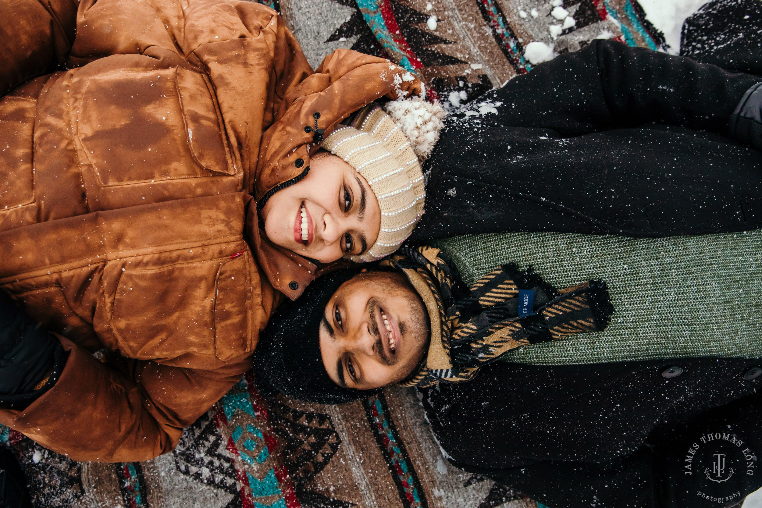 Snoqualmie Pass adventure engagement session by Snoqualmie wedding photographer James Thomas Long Photography