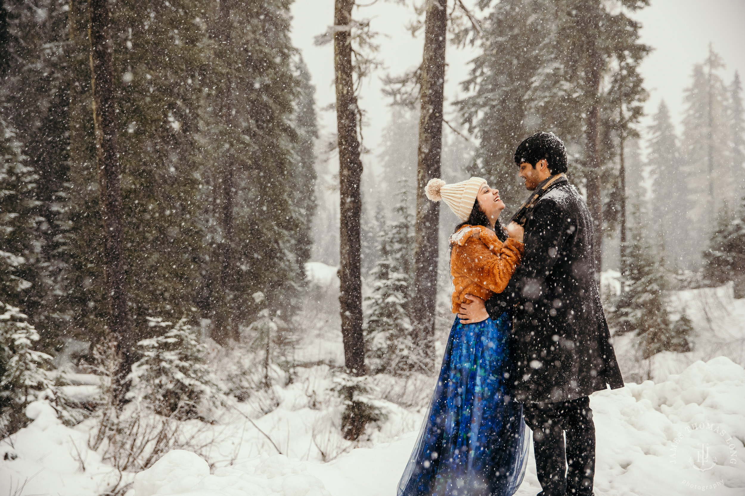 Snoqualmie Pass adventure engagement session by Snoqualmie wedding photographer James Thomas Long Photography