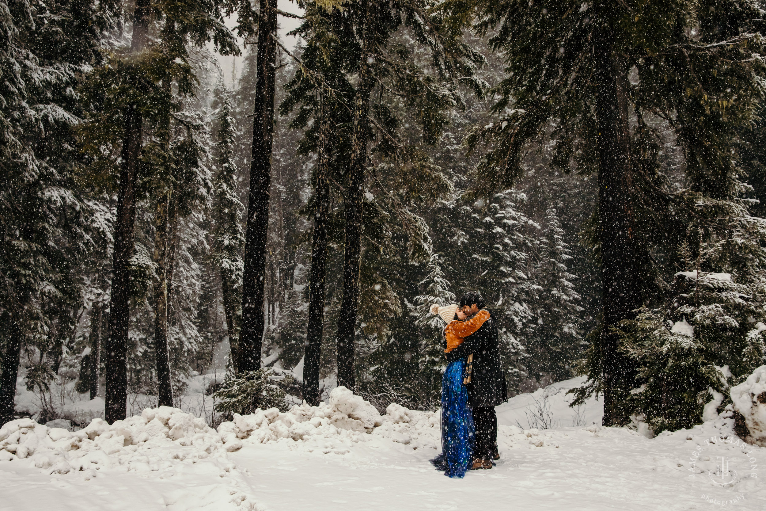 Snoqualmie Pass adventure engagement session by Snoqualmie wedding photographer James Thomas Long Photography