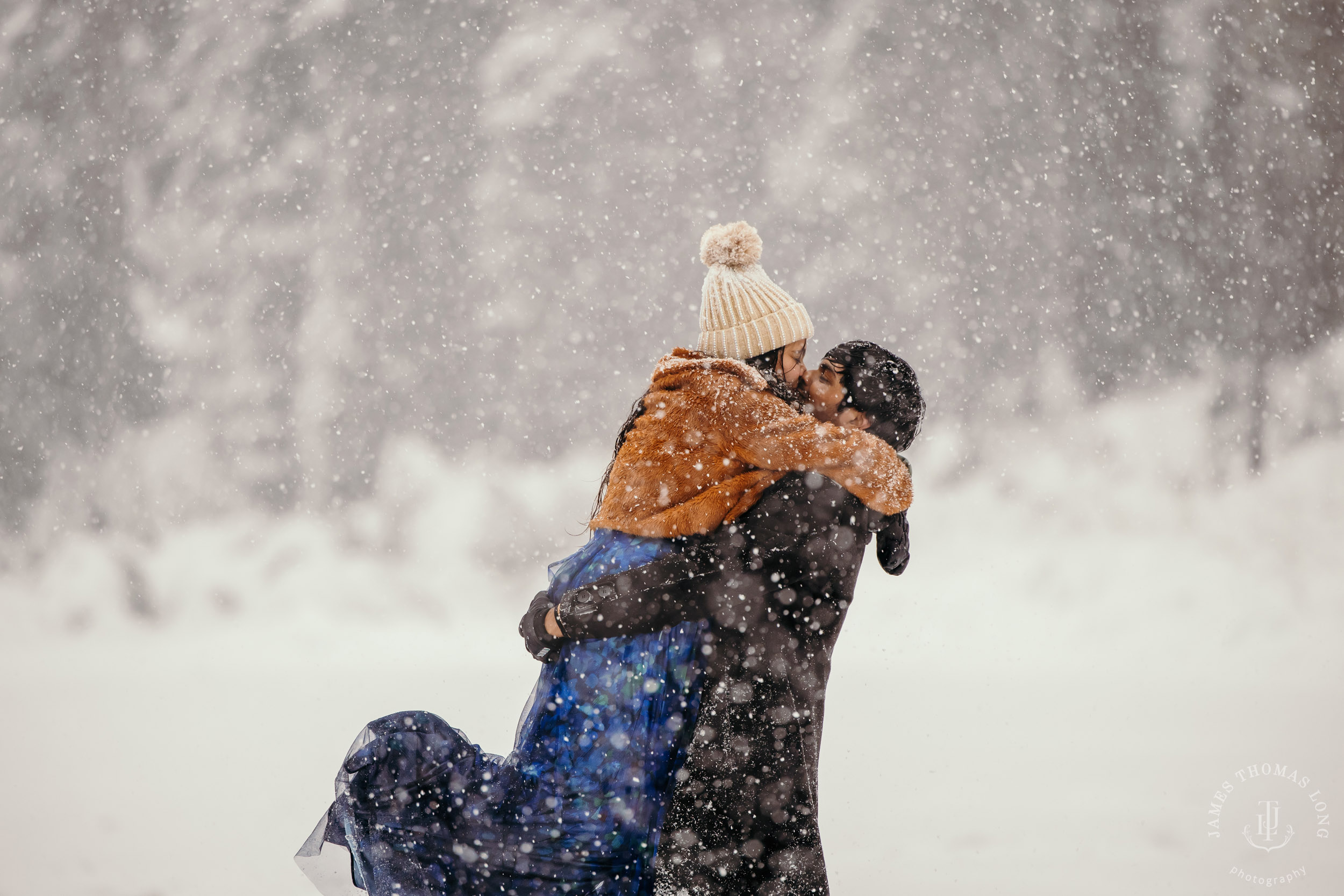 Snoqualmie Pass adventure engagement session by Snoqualmie wedding photographer James Thomas Long Photography