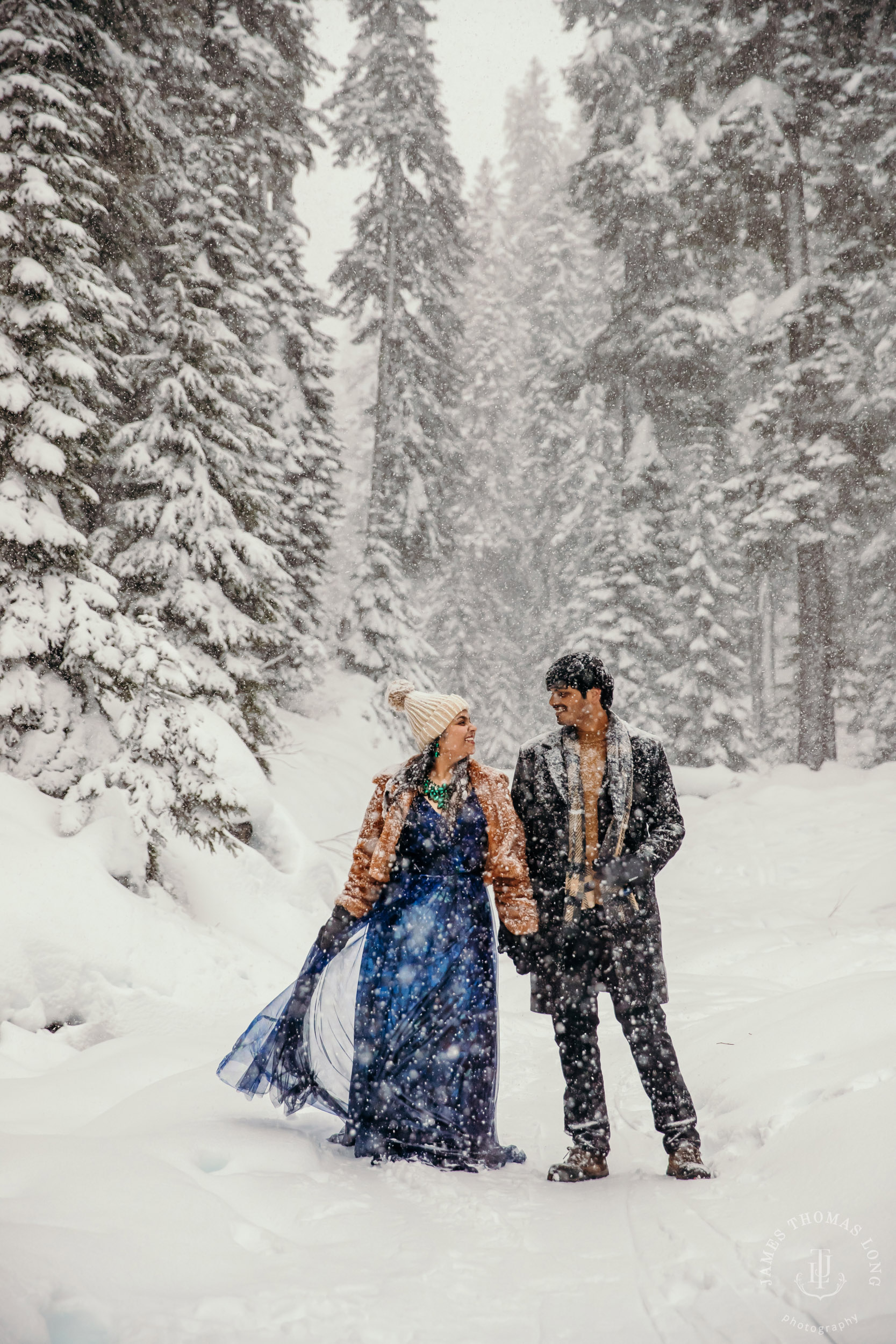 Snoqualmie Pass adventure engagement session by Snoqualmie wedding photographer James Thomas Long Photography