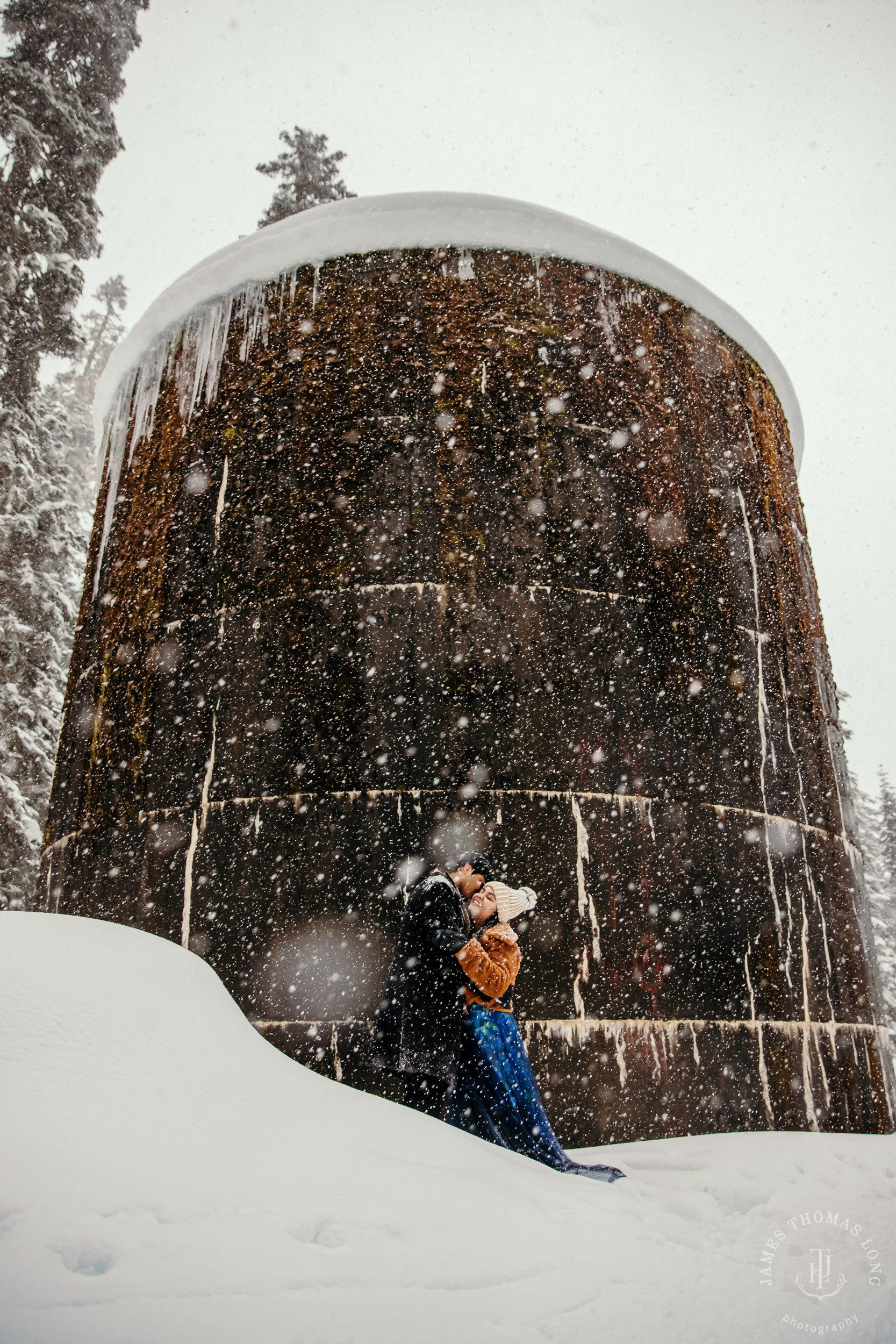 Snoqualmie Pass adventure engagement session by Snoqualmie wedding photographer James Thomas Long Photography