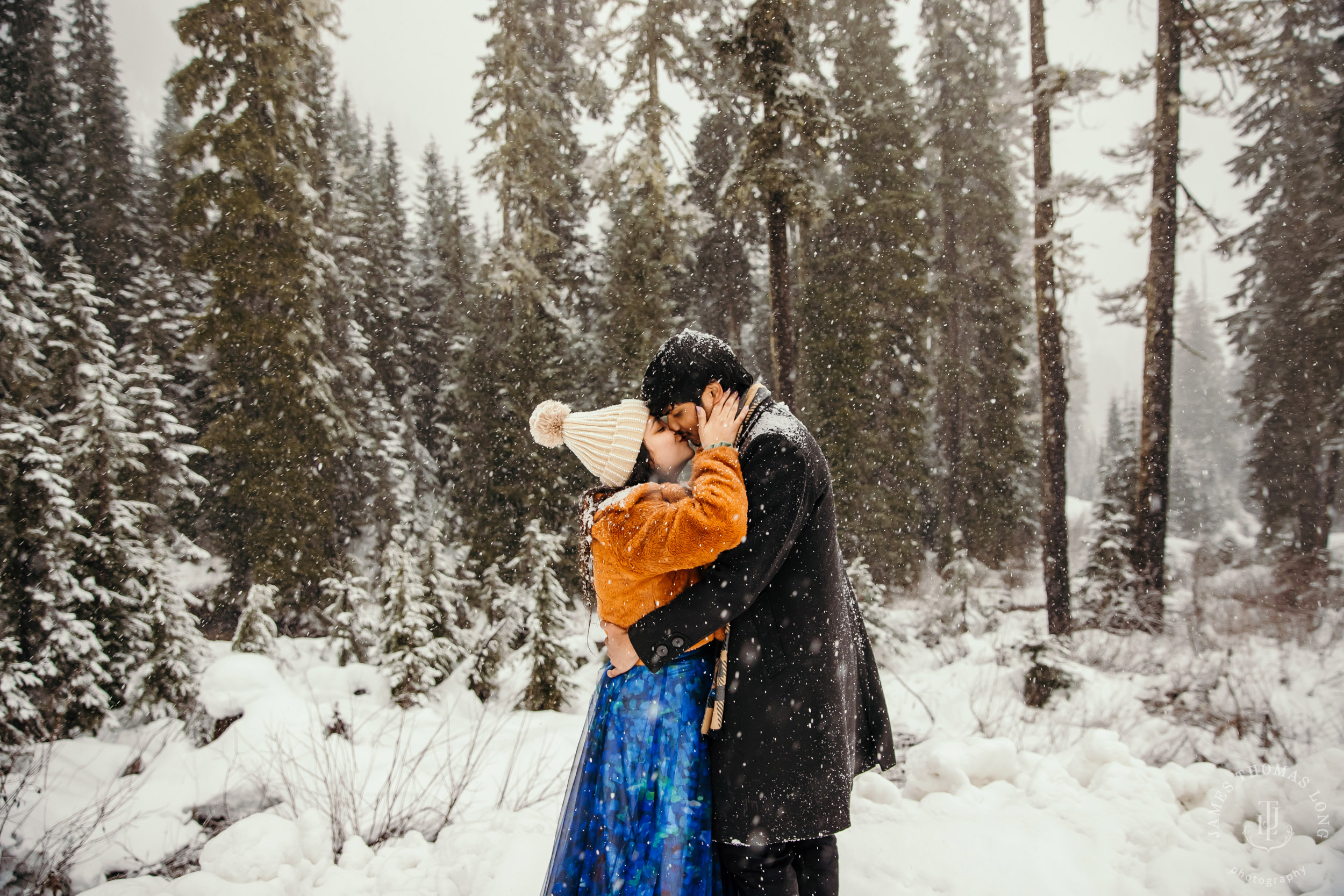 Snoqualmie Pass adventure engagement session by Snoqualmie wedding photographer James Thomas Long Photography