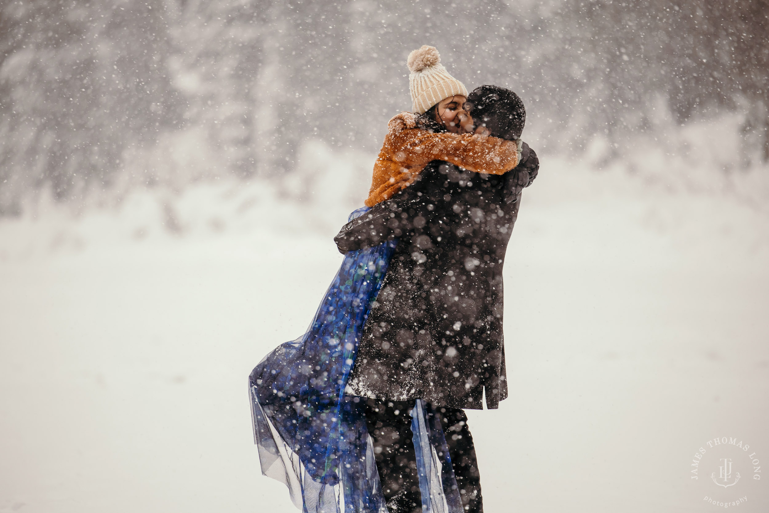 Snoqualmie Pass adventure engagement session by Snoqualmie wedding photographer James Thomas Long Photography