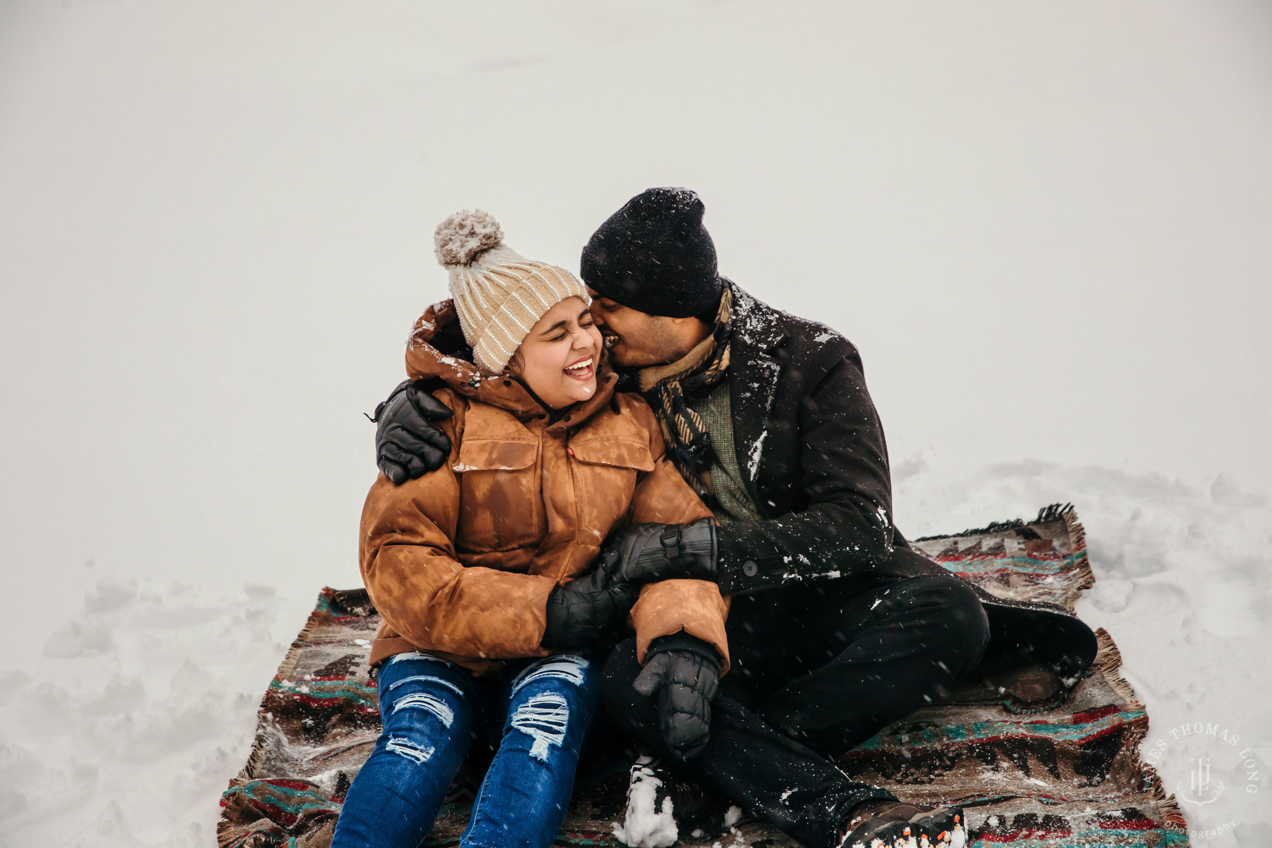 Snoqualmie Pass adventure engagement session by Snoqualmie wedding photographer James Thomas Long Photography